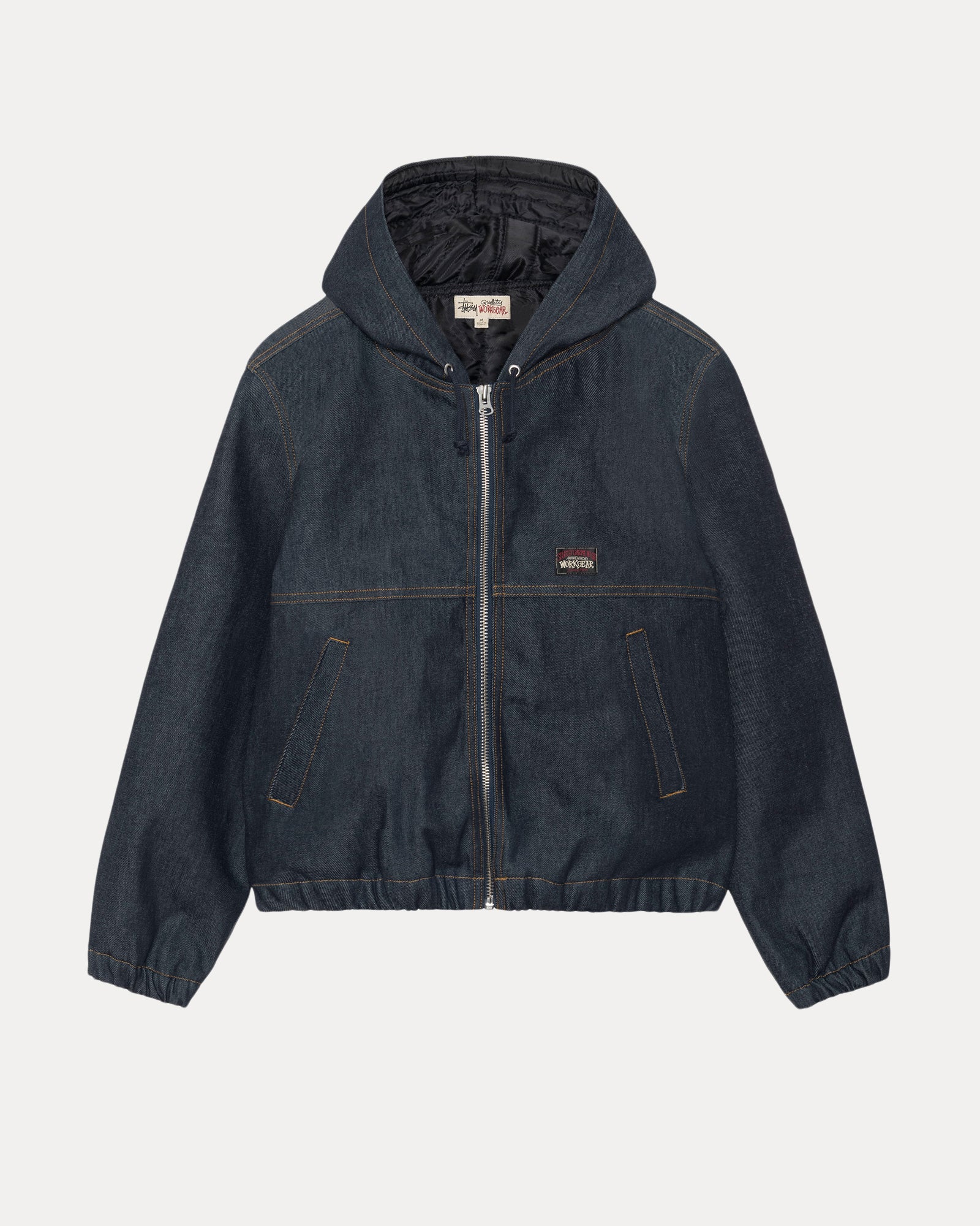 Work Jacket Denim Mens Long Sleeve In Raw Indigo