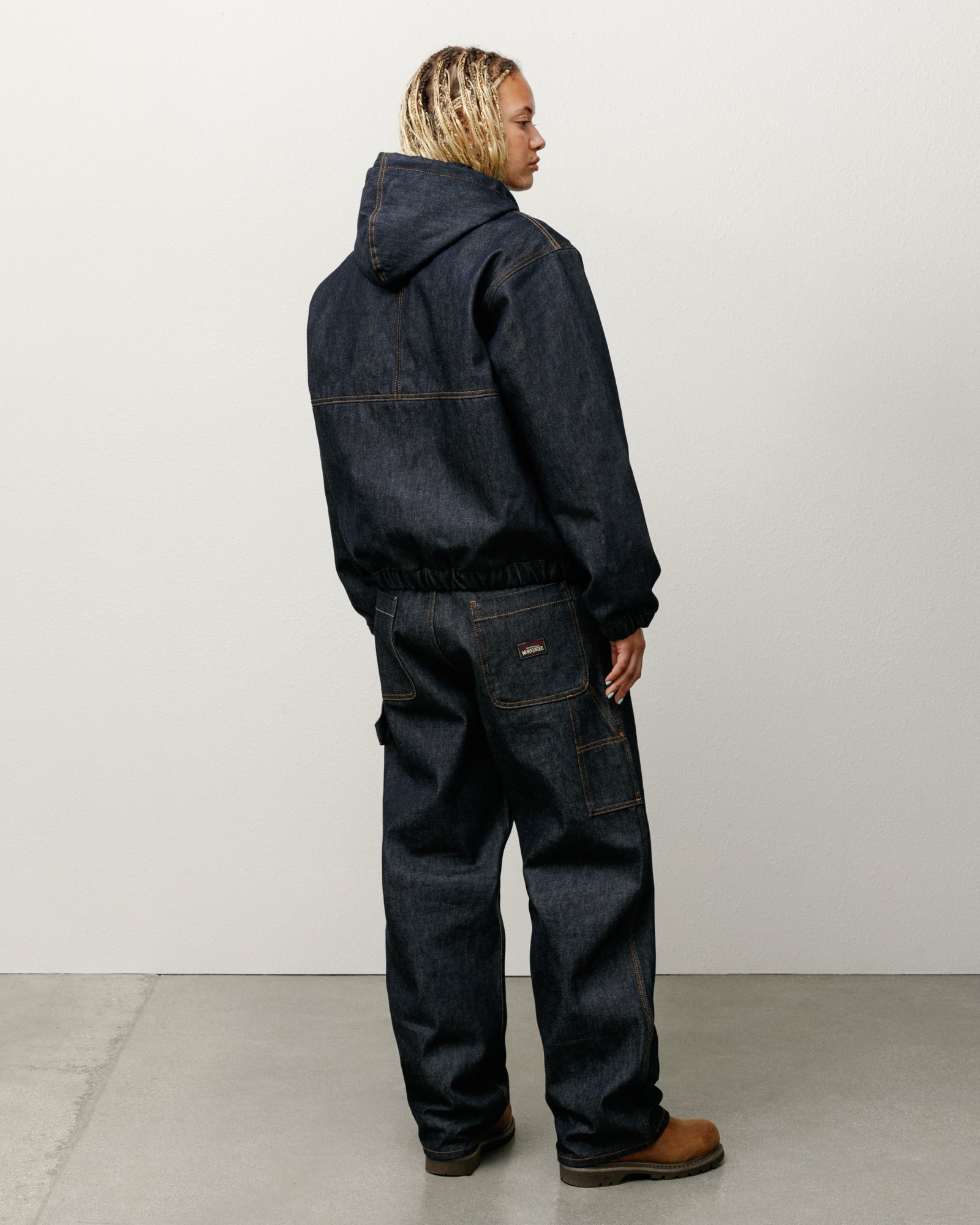 Work Jacket Denim Mens Long Sleeve In Raw Indigo