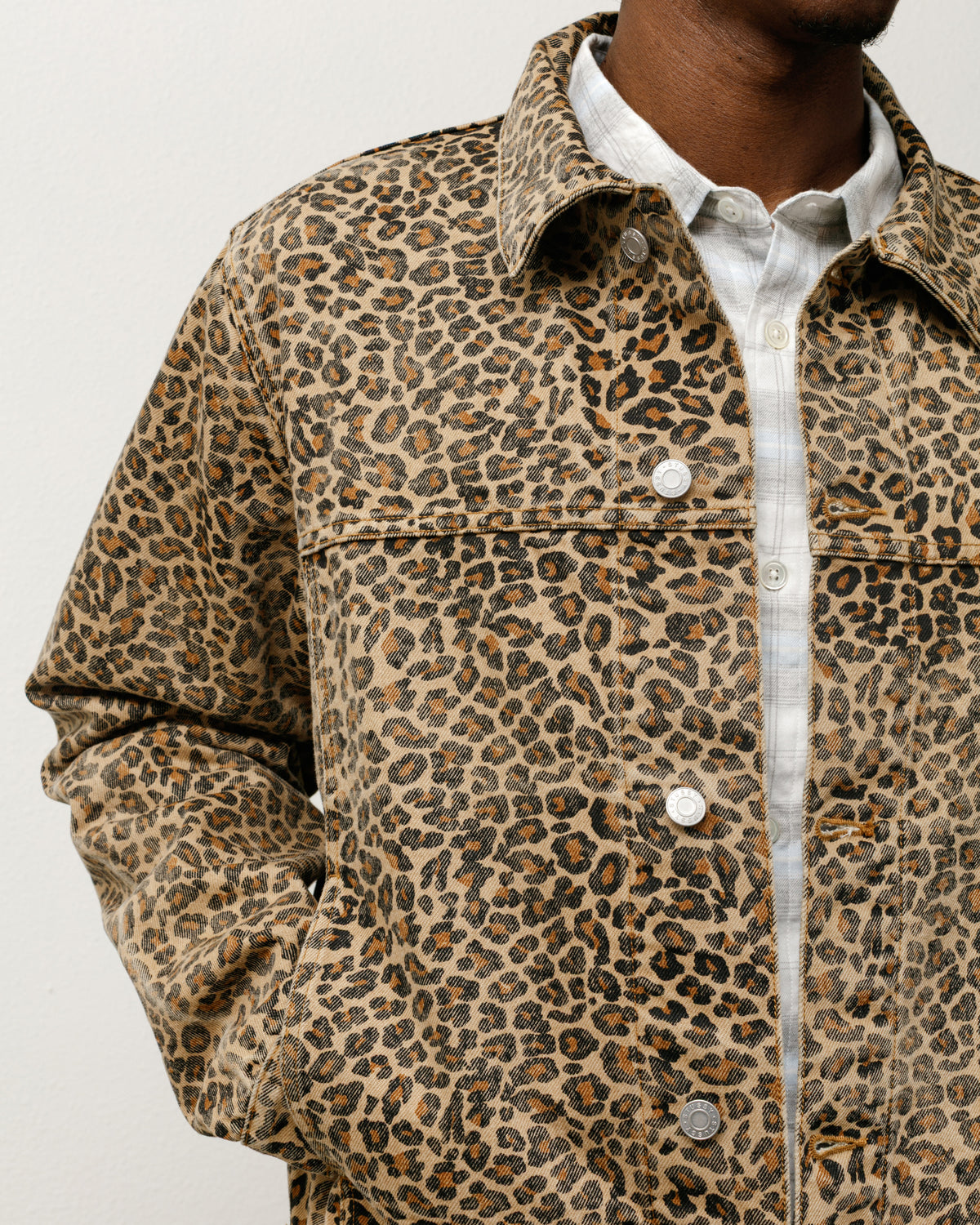 Trucker Jacket Denim – Leopard | Outerwear | Stüssy Canada