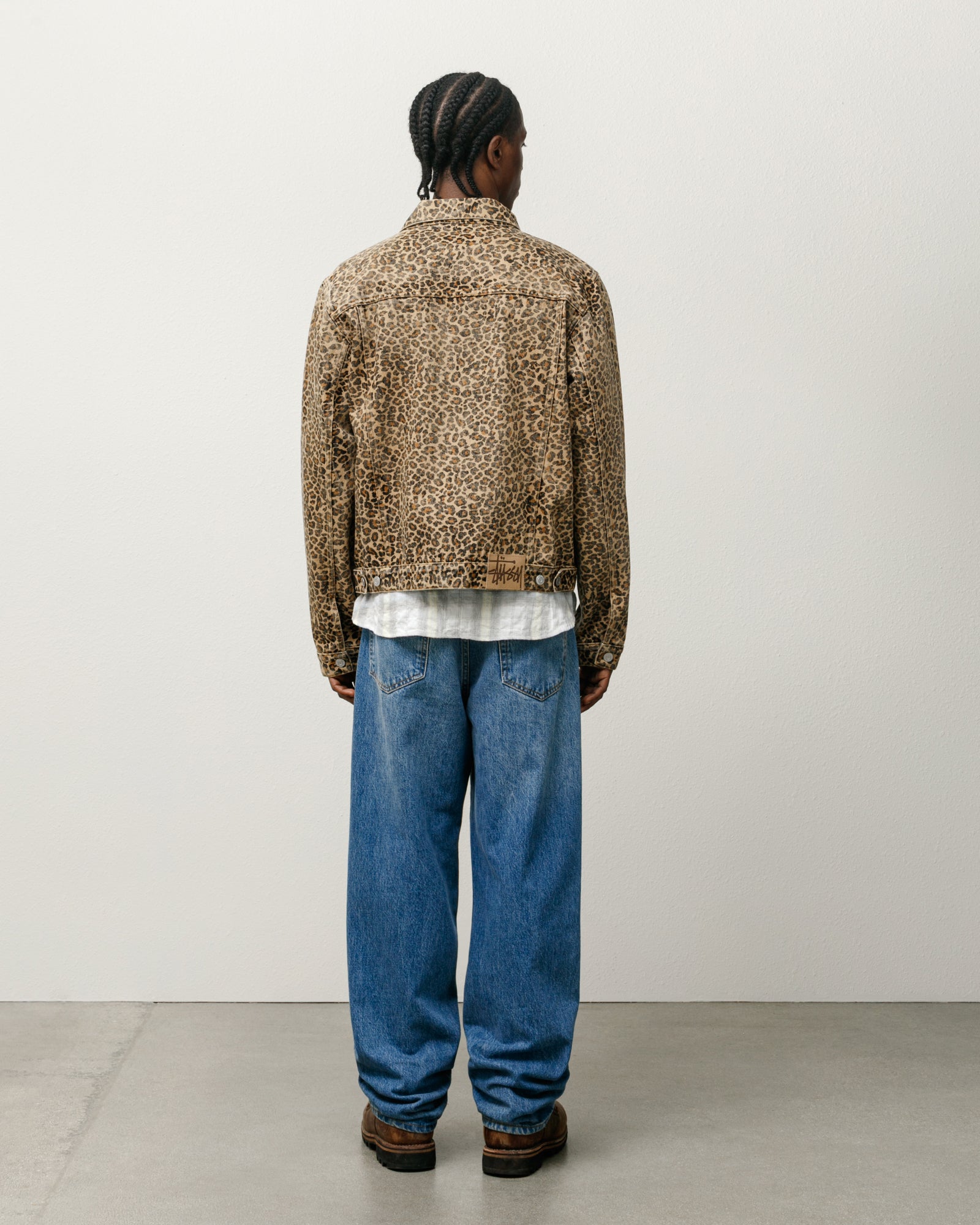 Trucker Jacket Denim – Leopard | Outerwear | Stüssy Canada