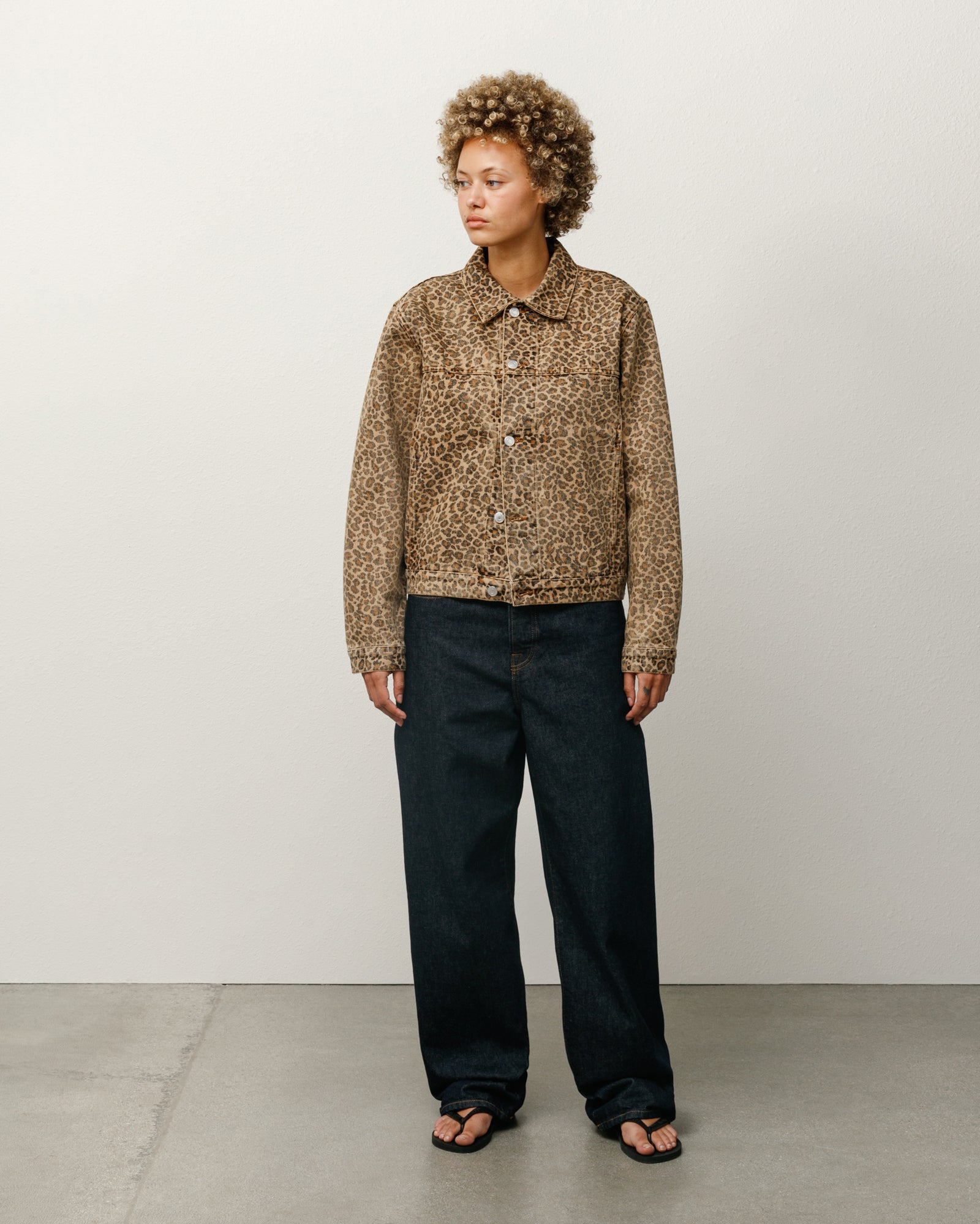 Trucker Jacket Denim – Leopard | Outerwear | Stüssy Canada