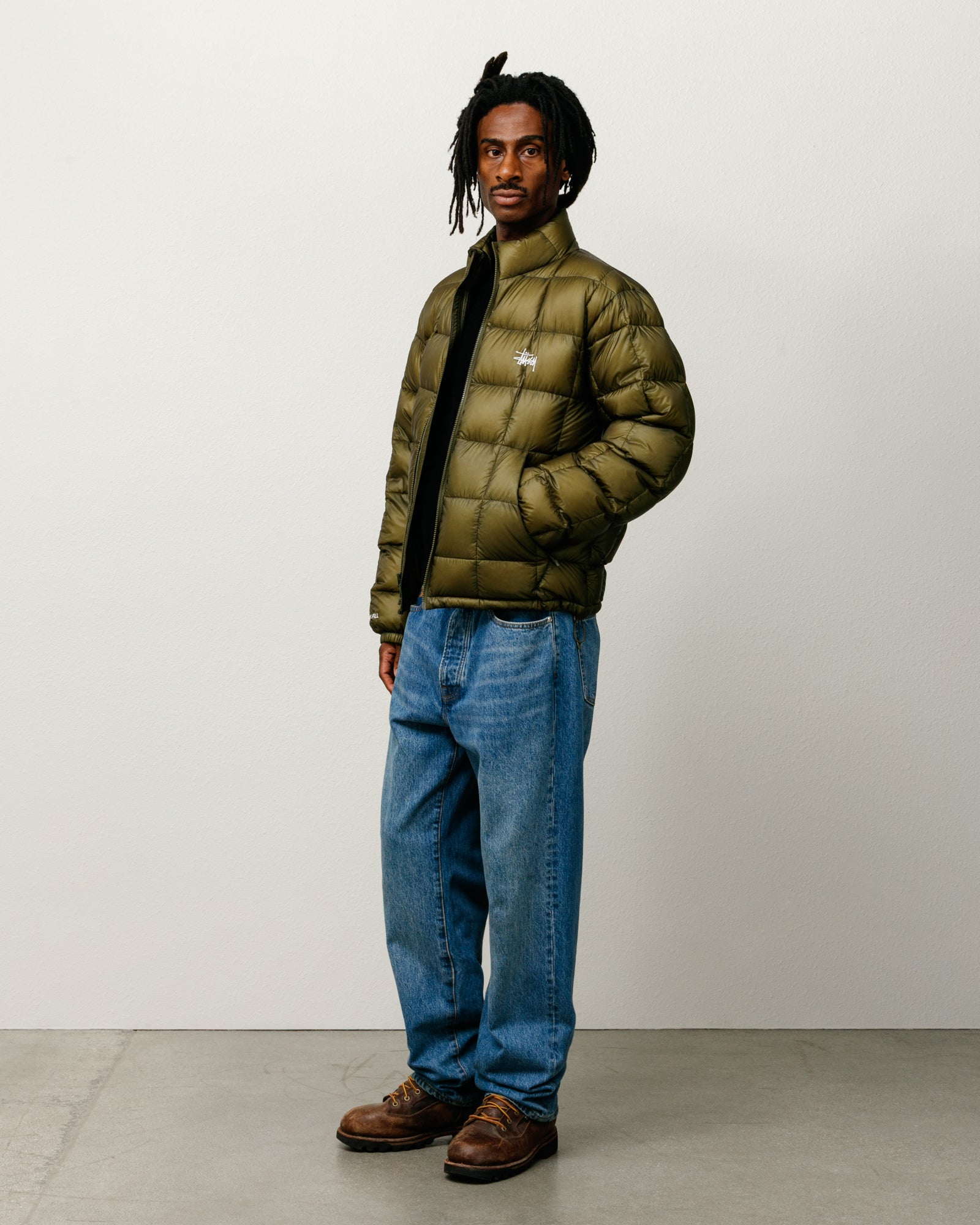 Midweight Puffer Mens Long Sleeve In Olive