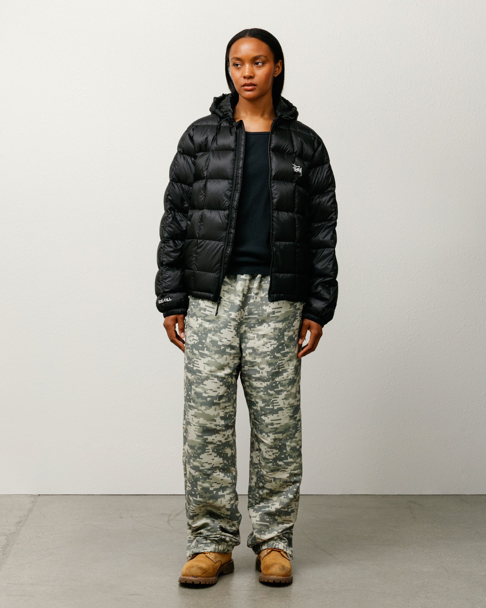 Midweight Hooded Puffer – Black | Outerwear | Stüssy Canada