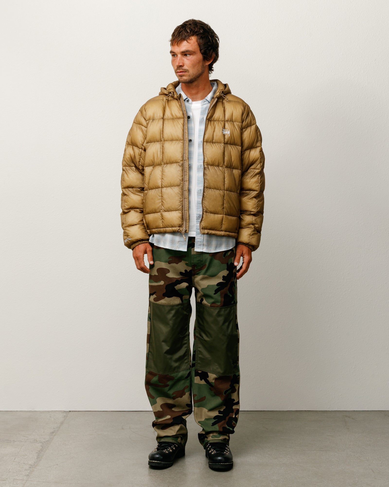 Midweight Hooded Puffer – Khaki | Outerwear | Stüssy Canada