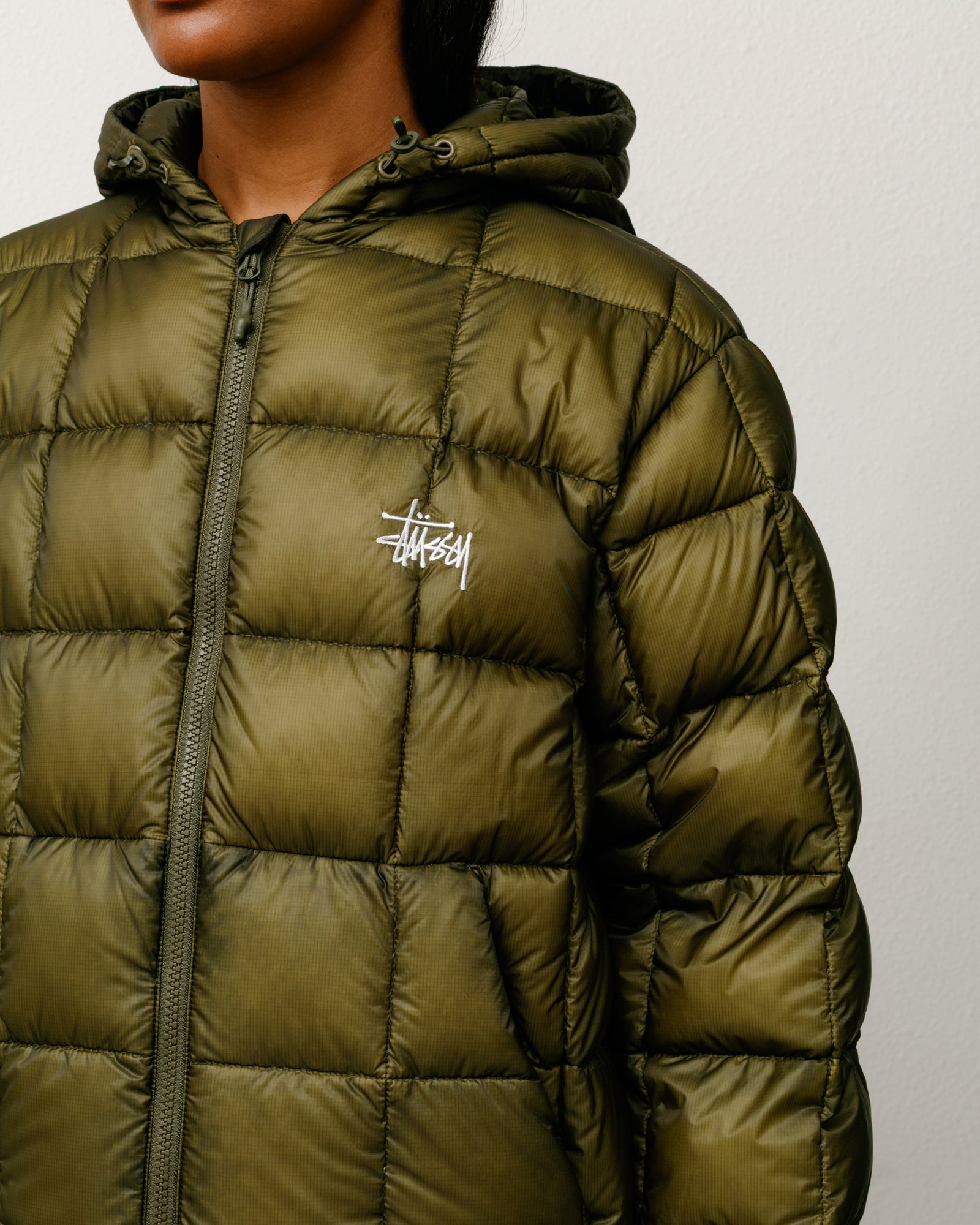 Midweight Hooded Puffer - Olive | Outerwear | Stüssy Canada