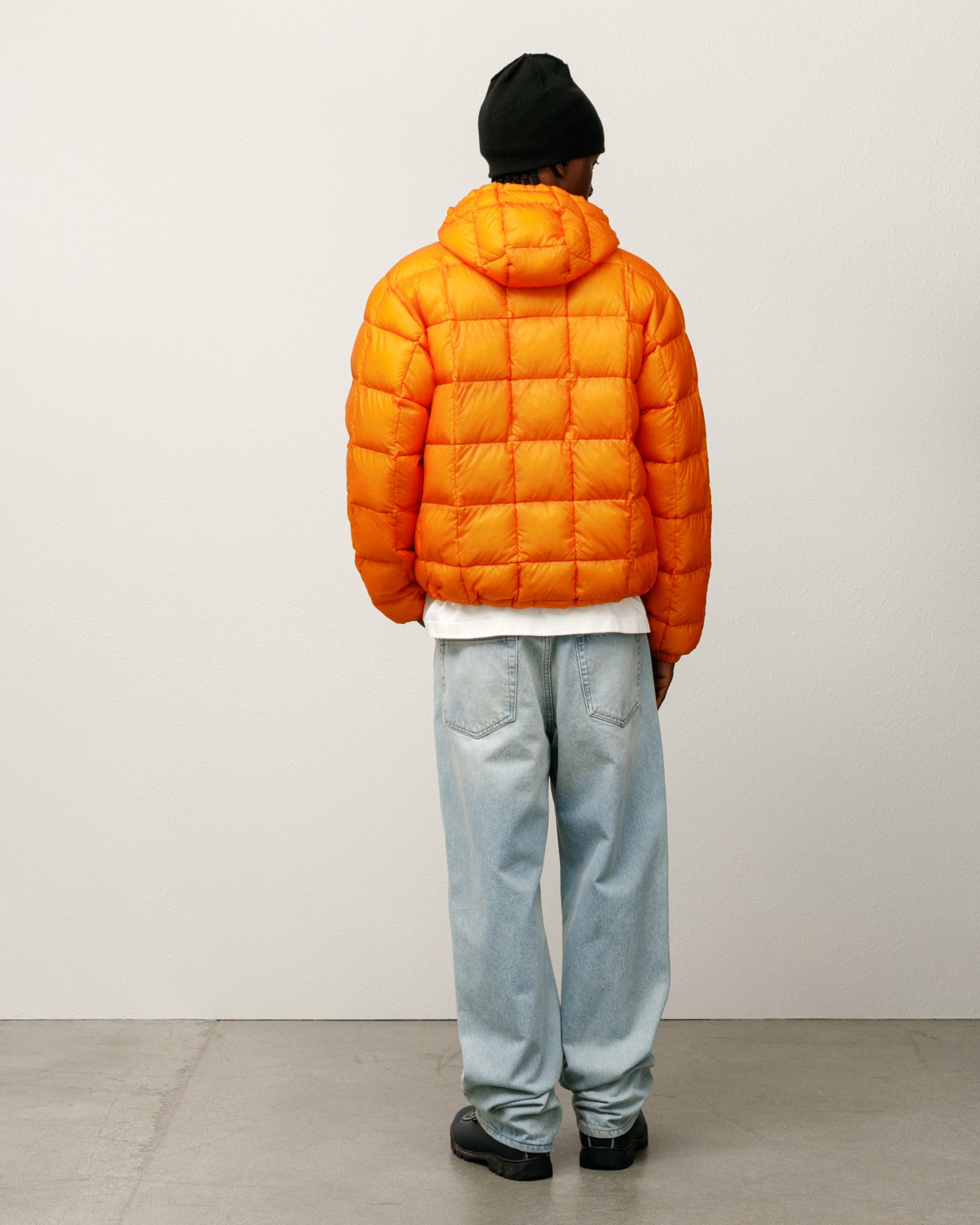Midweight Hooded Puffer Mens Long Sleeve In Orange