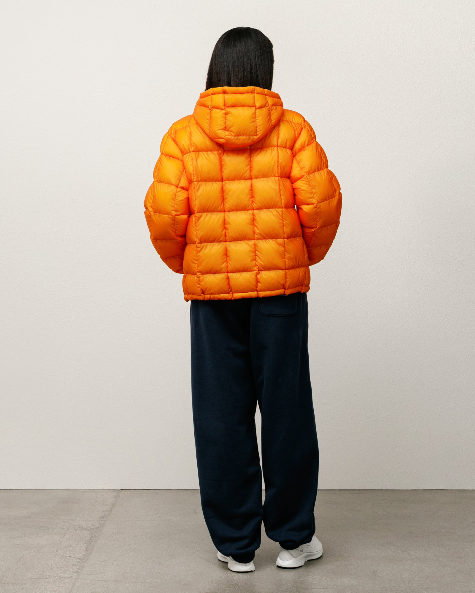 Midweight Hooded Puffer Mens Long Sleeve In Orange