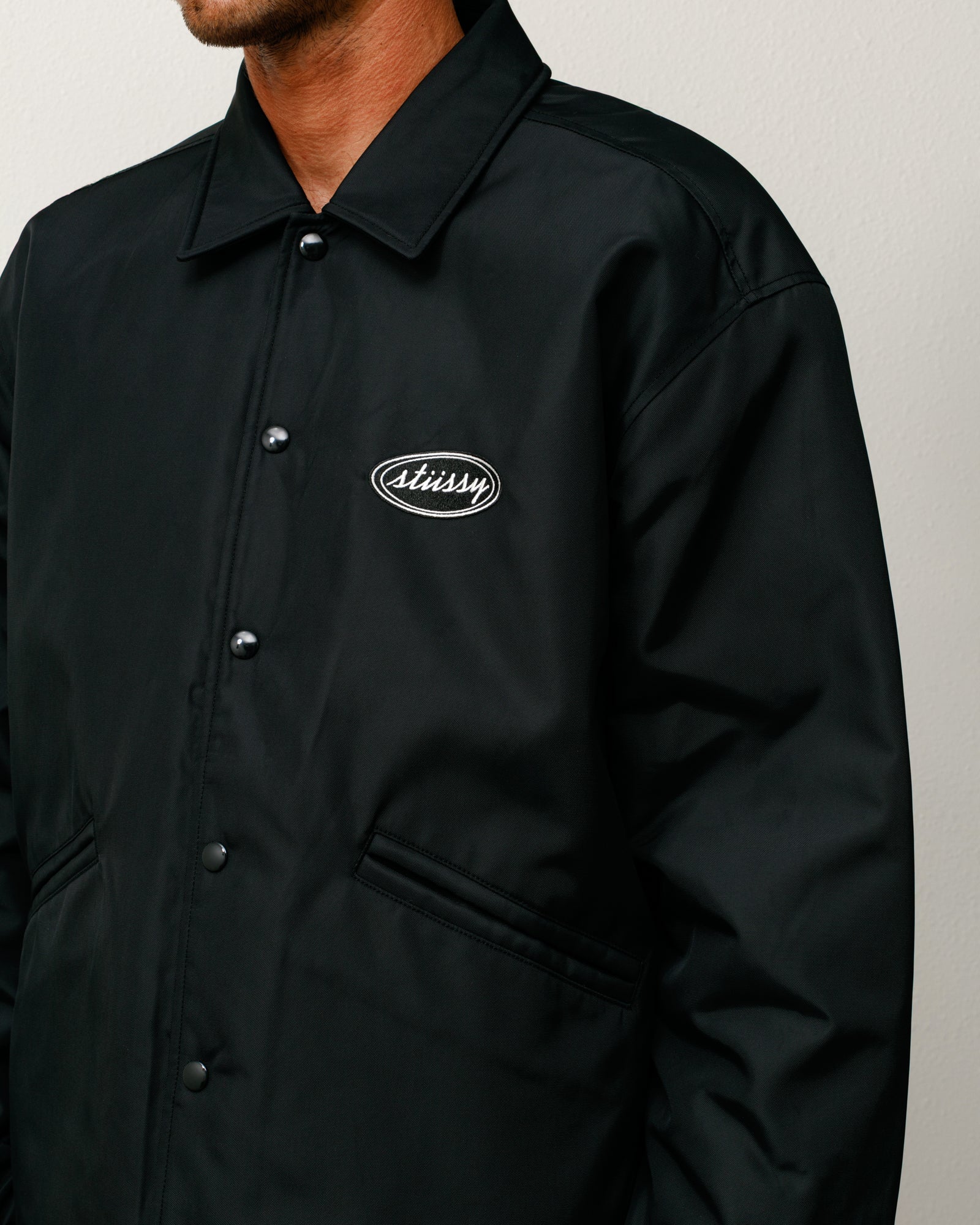 Coaches Jacket – Black | Outerwear | Stüssy Canada