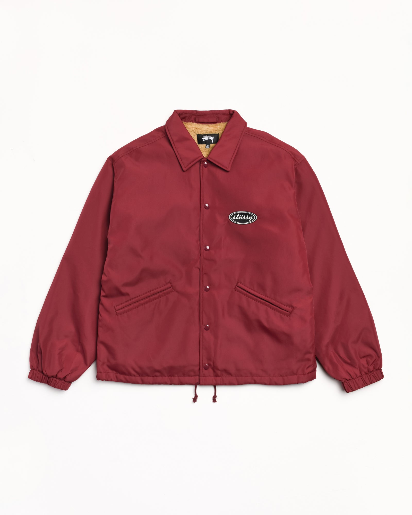 Coaches Jacket Mens Long Sleeve In Burgundy