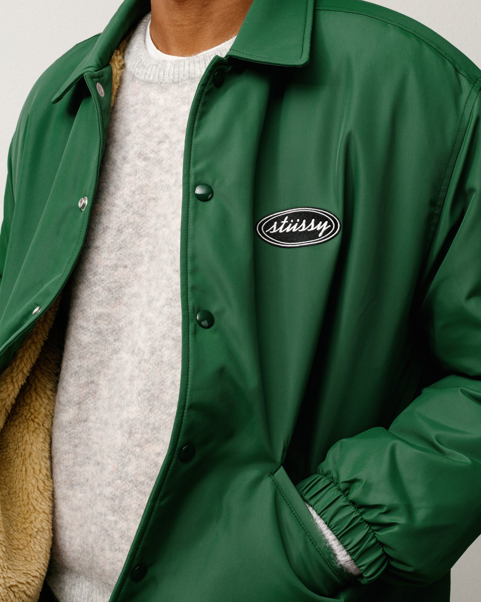 Coaches Jacket – Green | Outerwear | Stüssy Canada