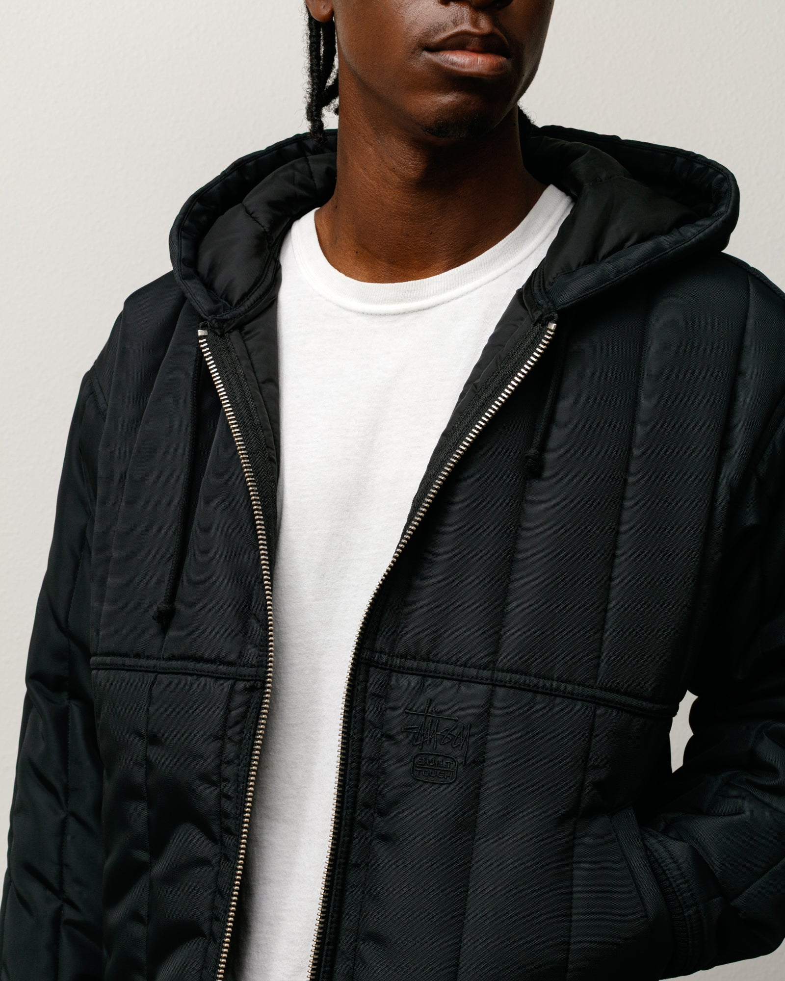 Quilted Nylon Work Jacket – Black | Outerwear | Stüssy Canada