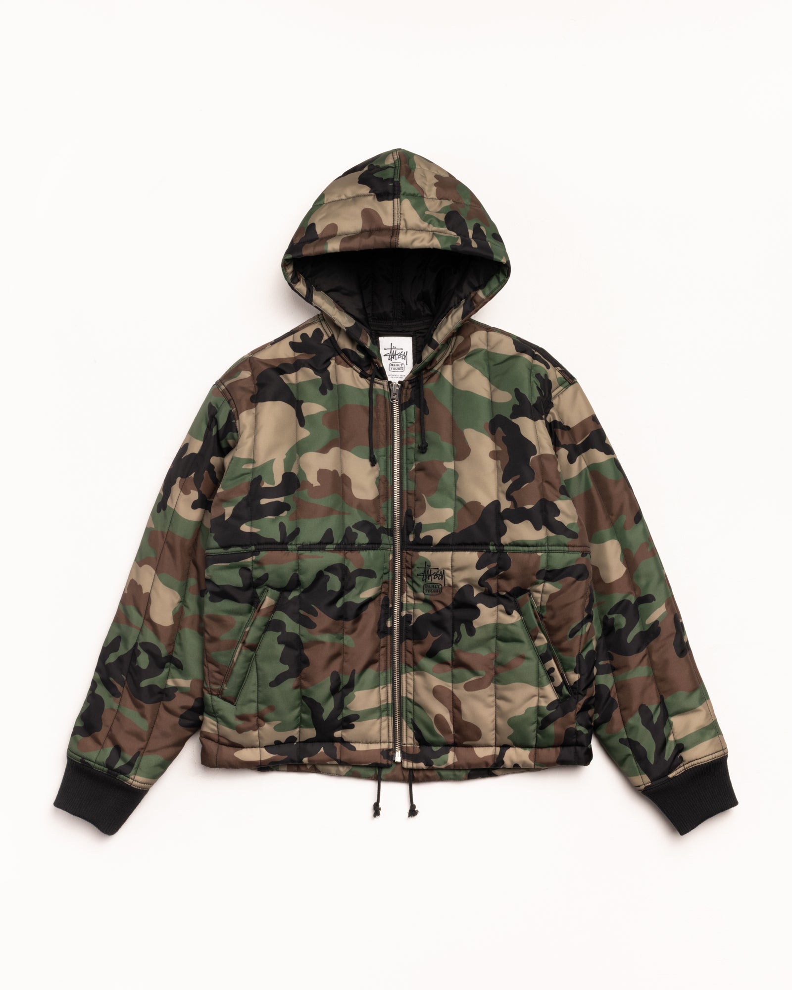 STUSSY タイガーカモ BDUジャケット ミリタリー ロゴ パーカー シャツ Quilted Nylon Work Jacket – Woodland Camo | Outerwear | Stüssy Canada