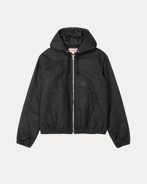 Work Jacket Waxed Cotton Mens Long Sleeve In Black
