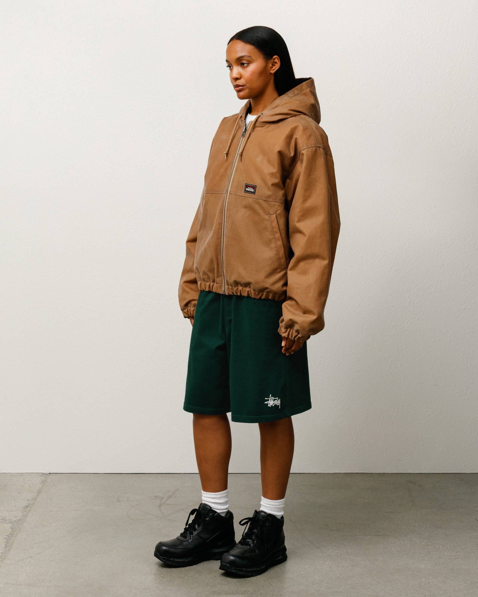Work Jacket Waxed Cotton Mens Long Sleeve In Khaki