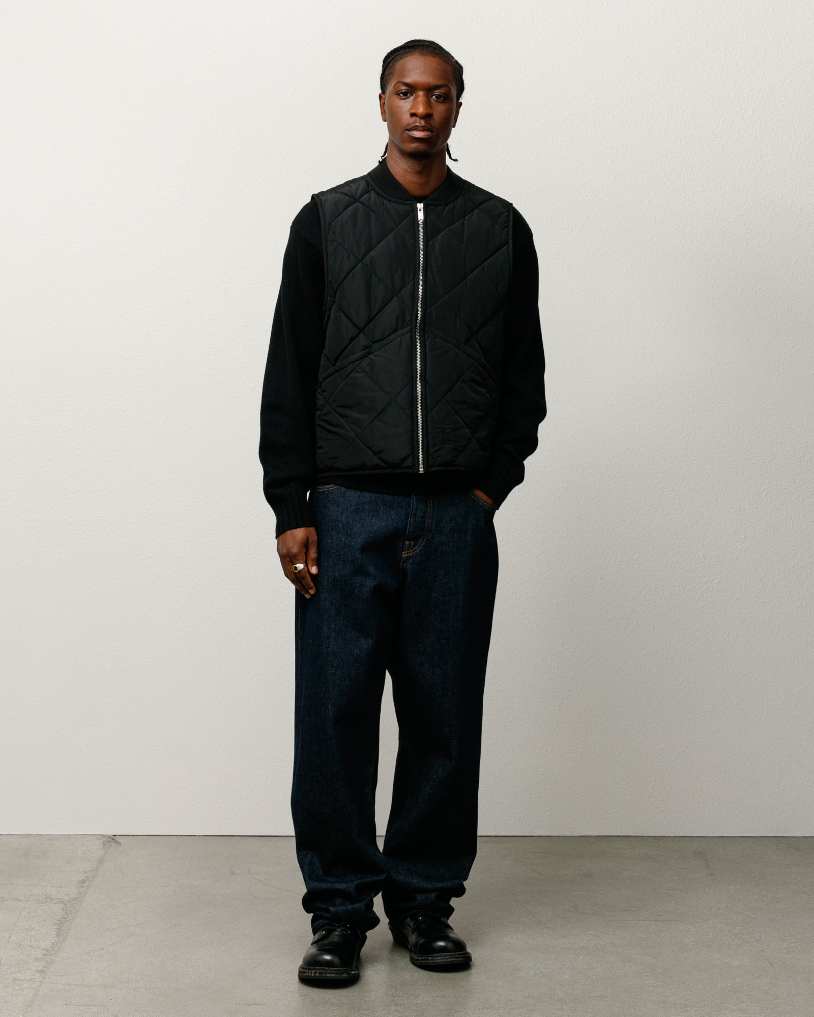 Thermal Lined Quilted Vest – Black | Outerwear | Stüssy Canada