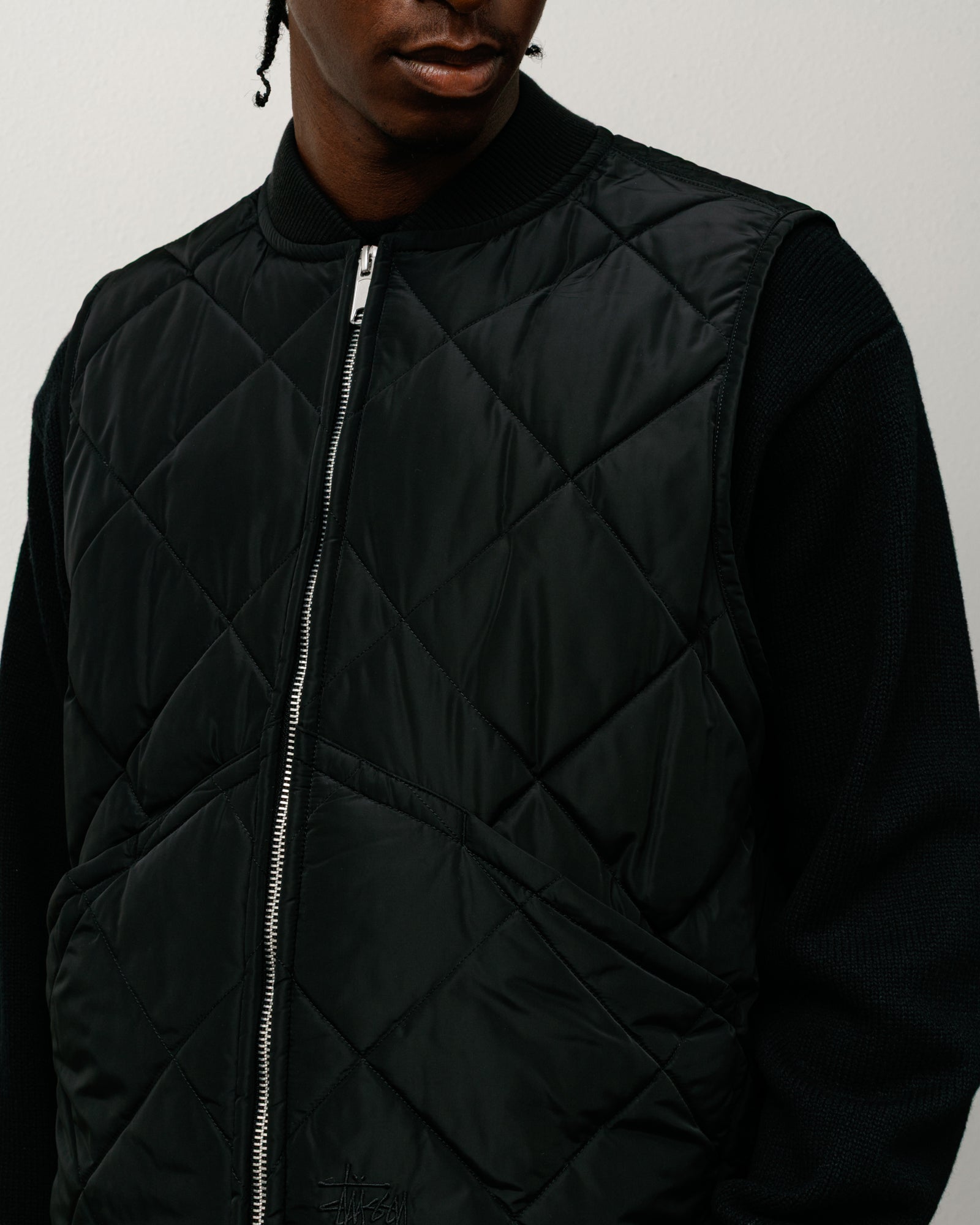Insulated Vest Mens Sleeveless In Black