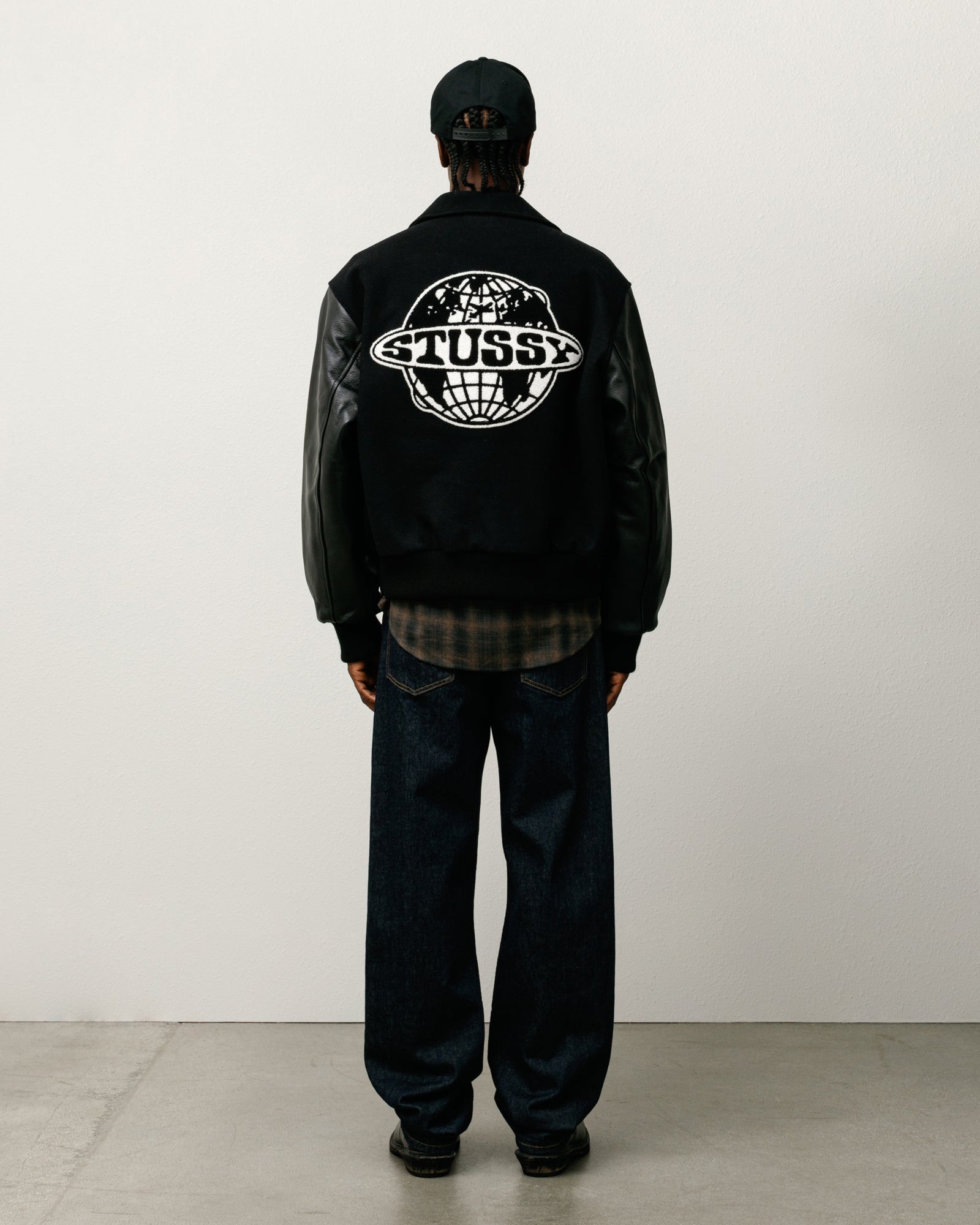 Globe Varsity Jacket – Black | Outerwear | Stüssy Canada
