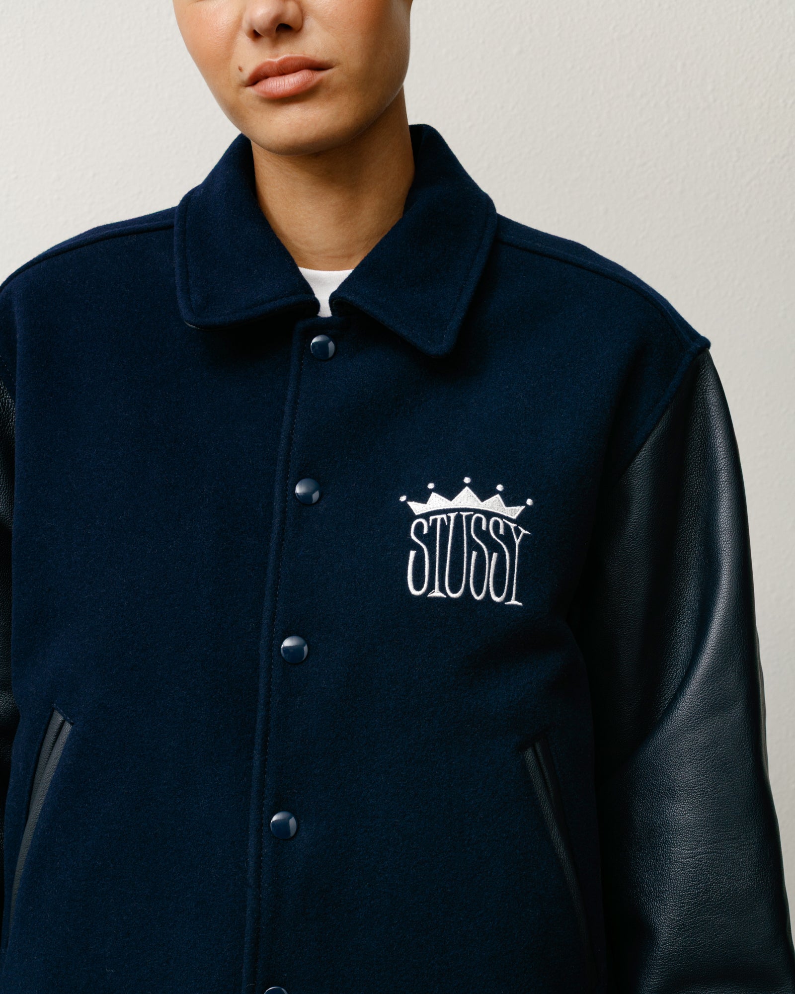 King Varsity Jacket – Navy | Outerwear | Stüssy Canada
