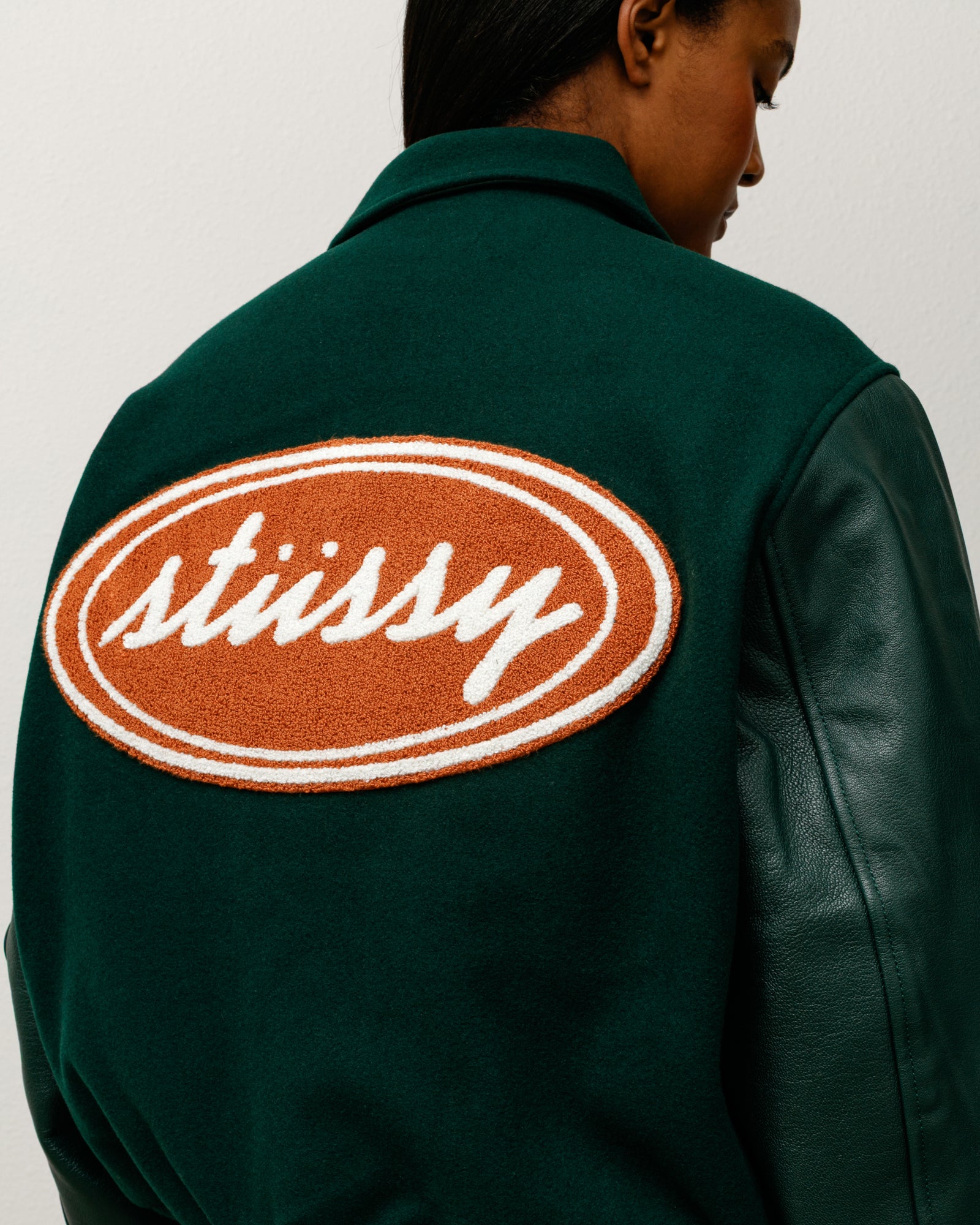 Script Oval Varsity Mens Long Sleeve In Green
