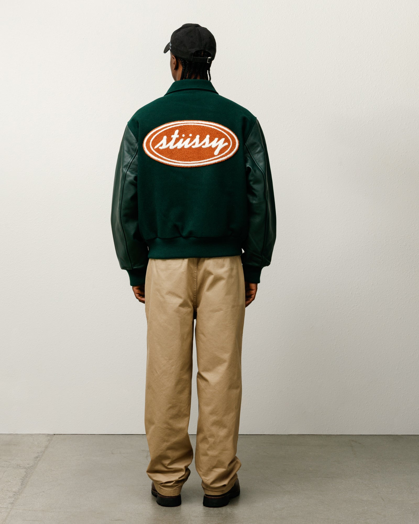 Script Oval Varsity Mens Long Sleeve In Green