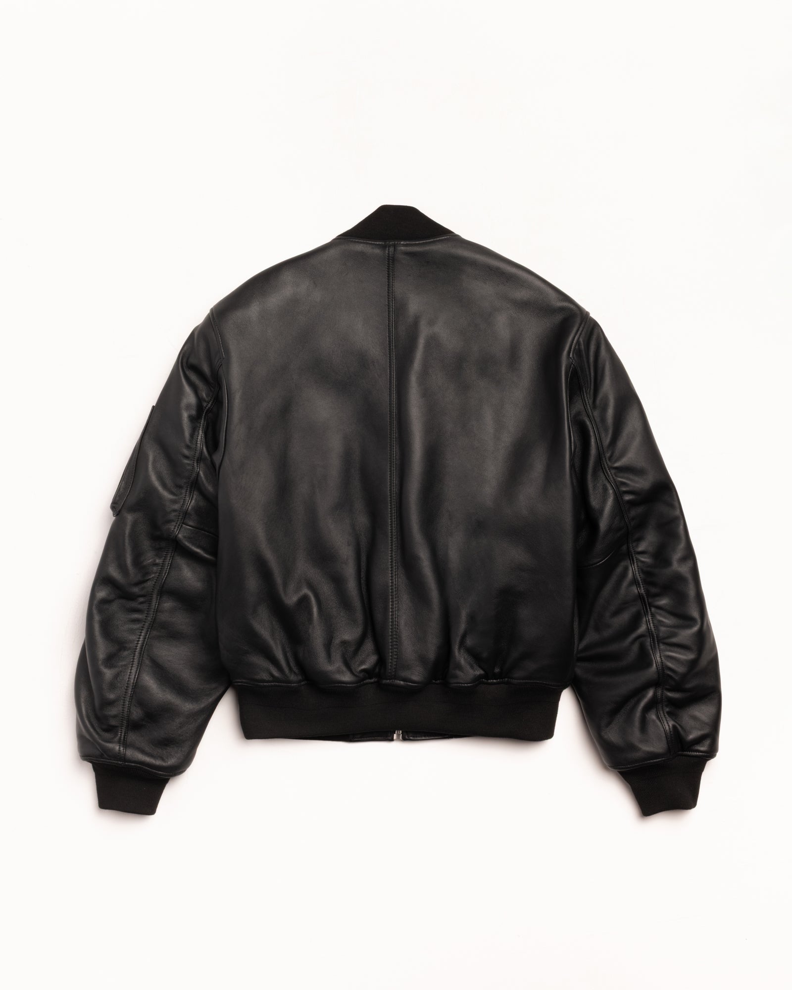 Leather Built Bomber – Black | Outerwear | Stüssy Canada