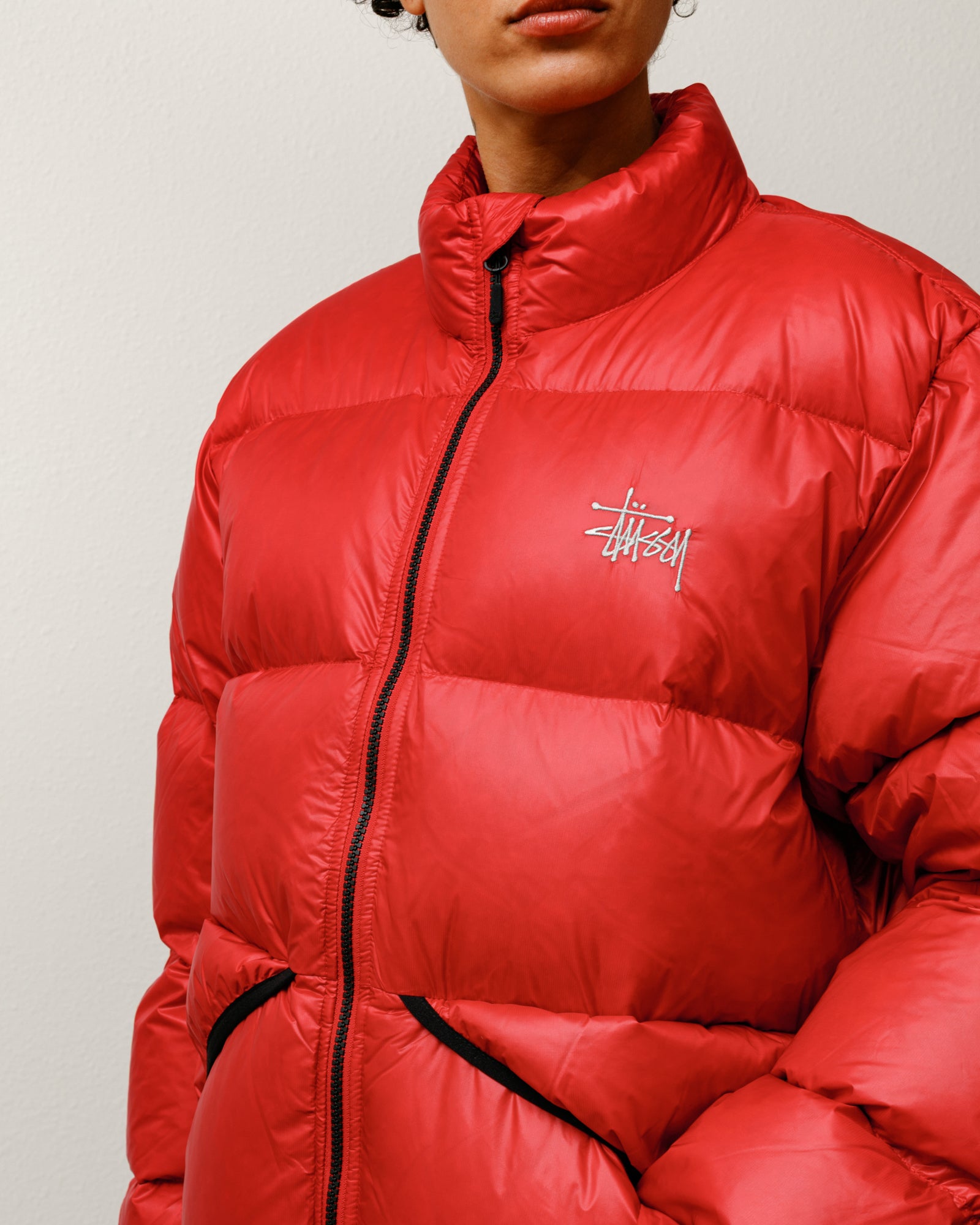 STUSSY ナイロンジャケット M レッド Stussy Alpine Mens M Red 1/4 Zip Pullover Jacket Windbreaker