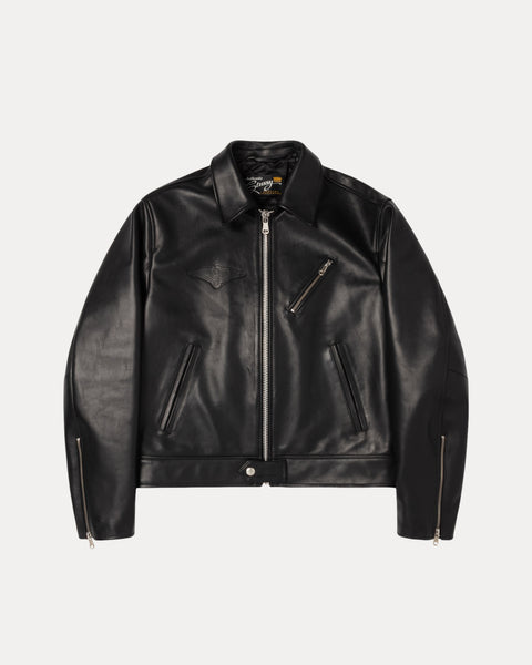 Biker Jacket Mens Long Sleeve In Black