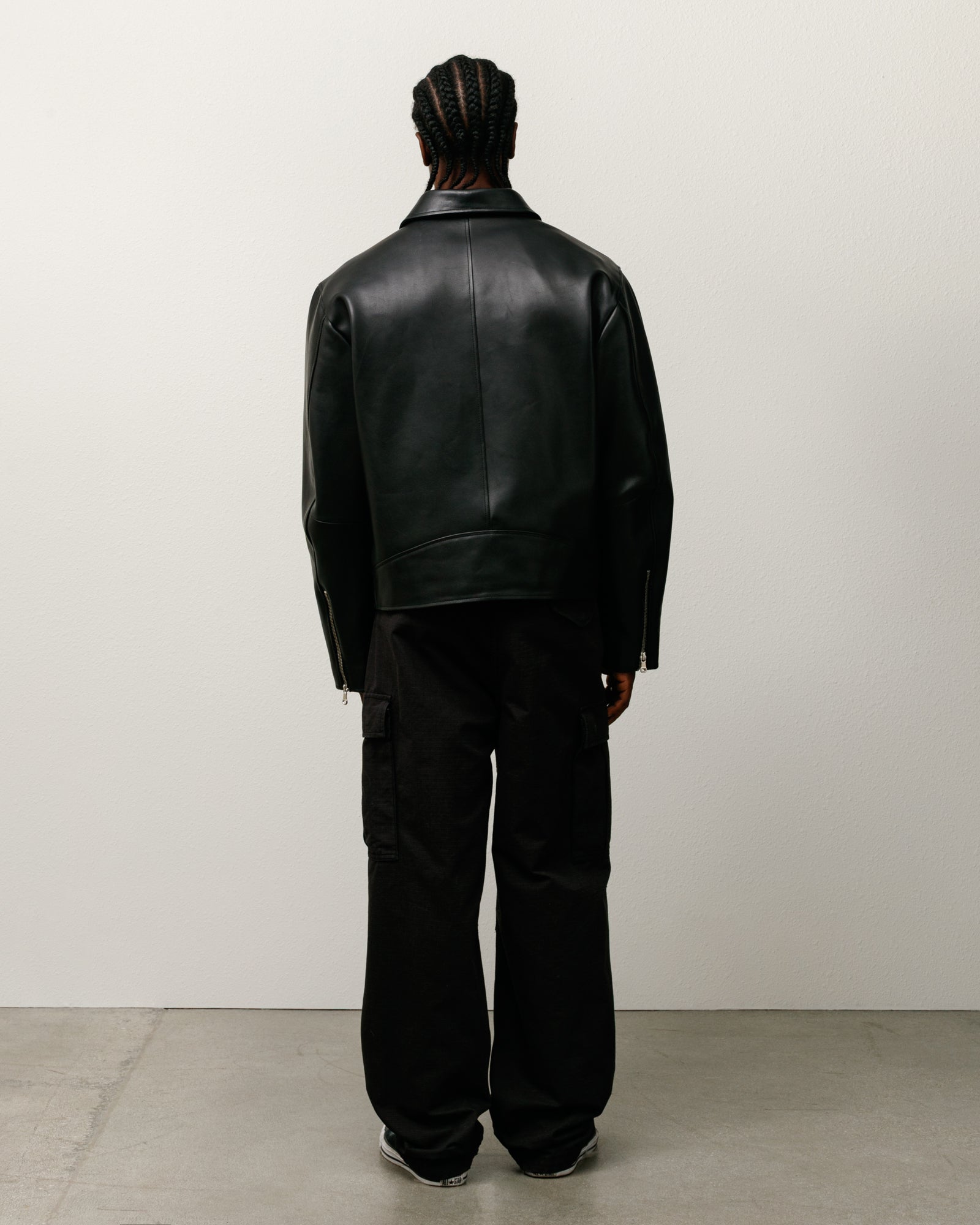 Biker Jacket Mens Long Sleeve In Black