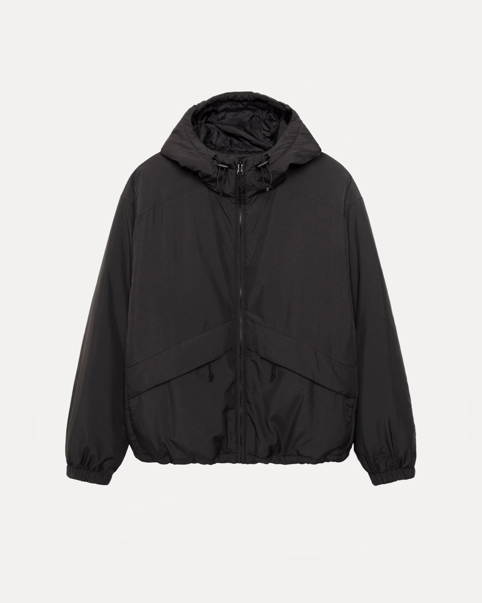 Insulated Hooded Jacket Mens Long Sleeve In Black