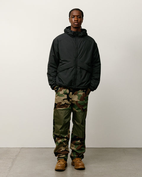 Insulated Hooded Jacket Mens Long Sleeve In Black