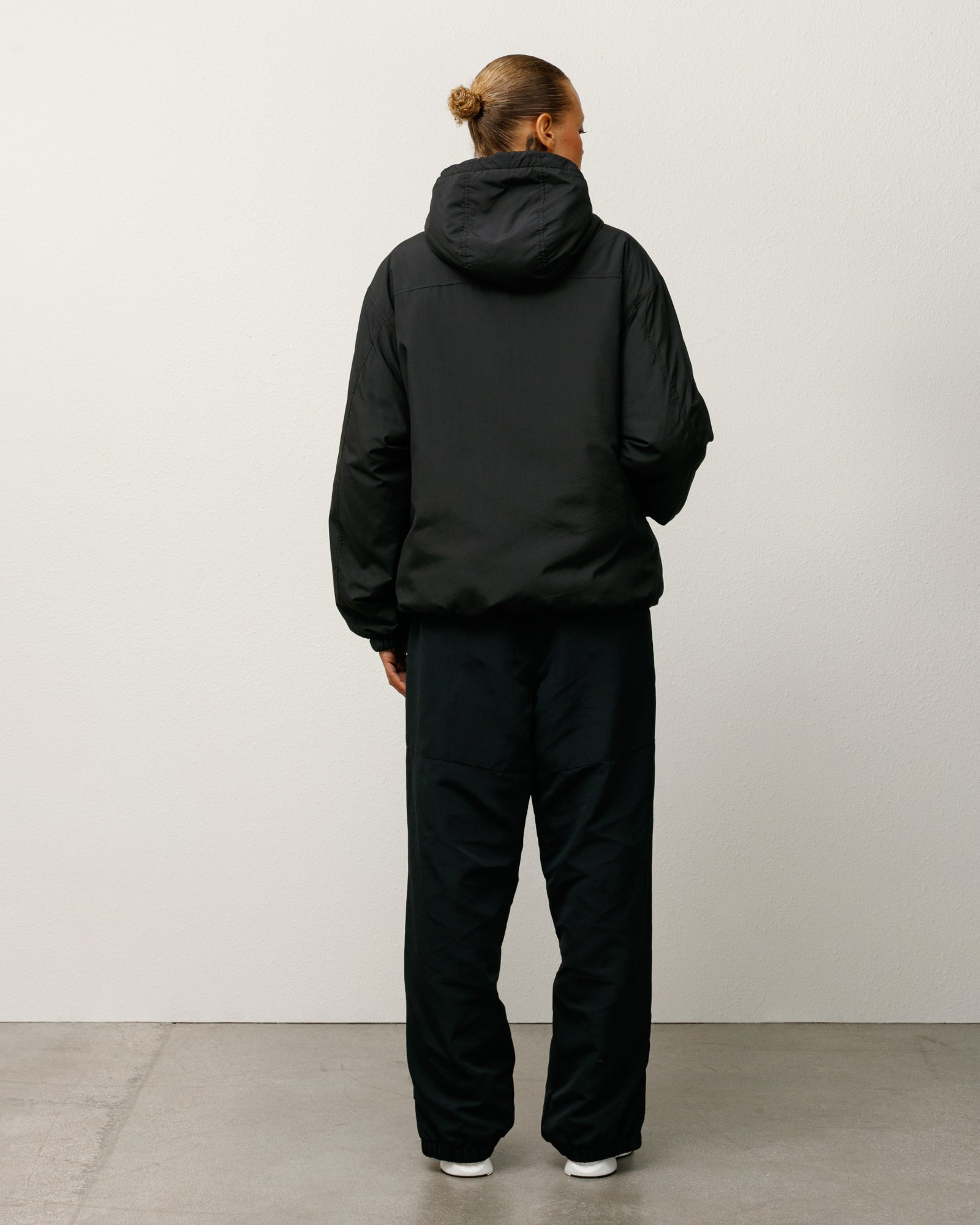 Insulated Hooded Jacket Mens Long Sleeve In Black