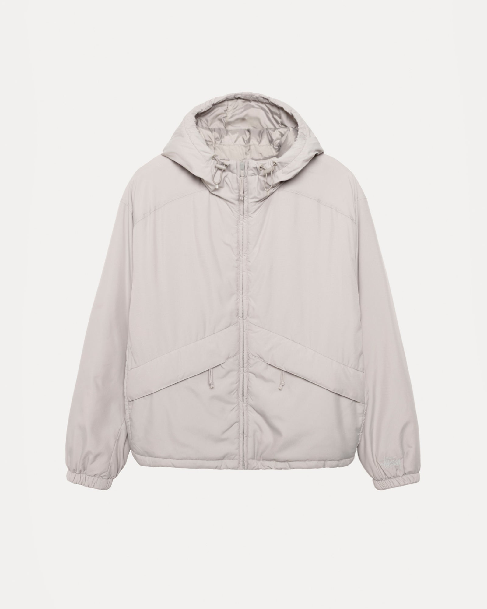 Insulated Hooded Jacket Mens Long Sleeve In Grey