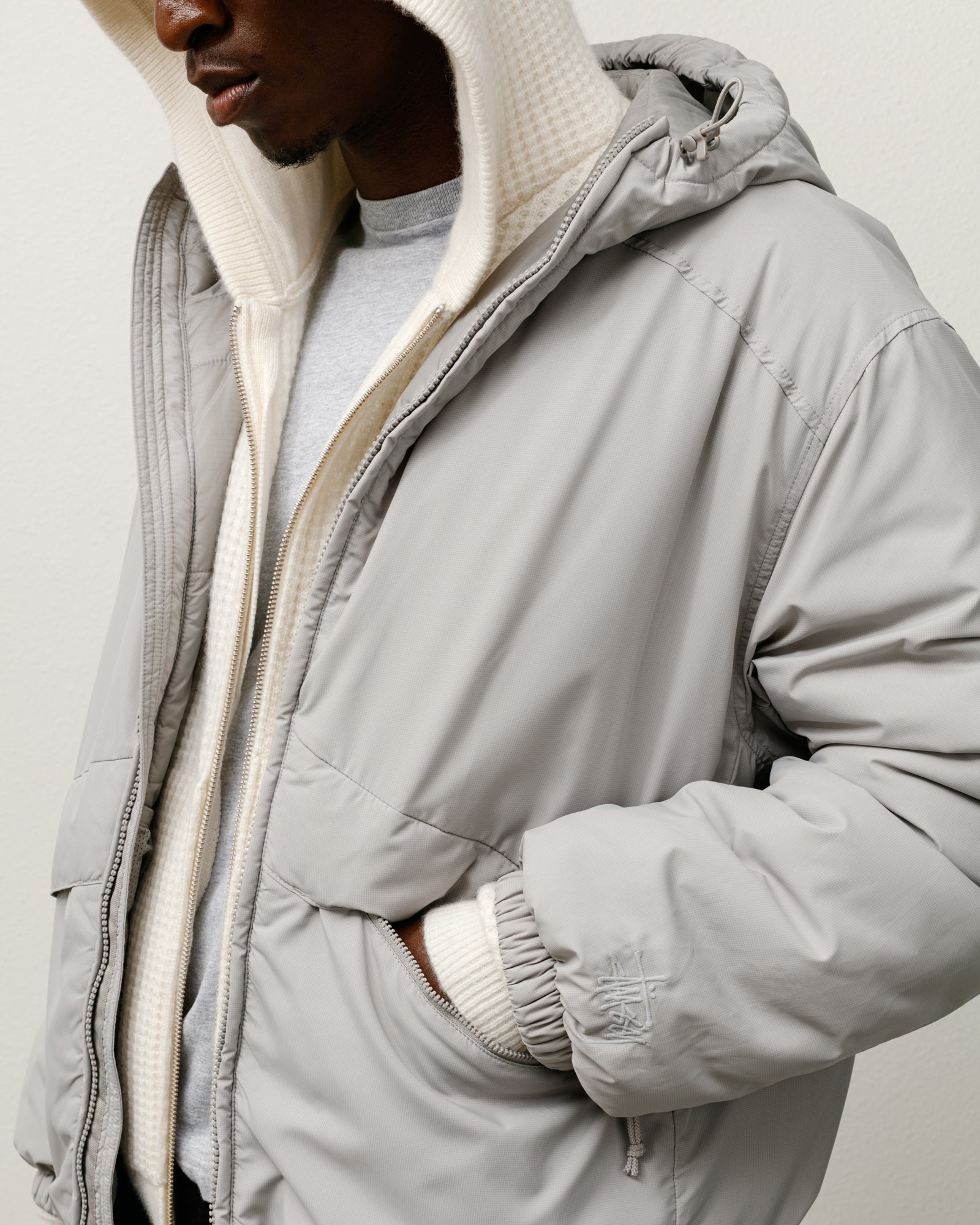 Insulated Hooded Jacket – Grey | Outerwear | Stüssy Canada