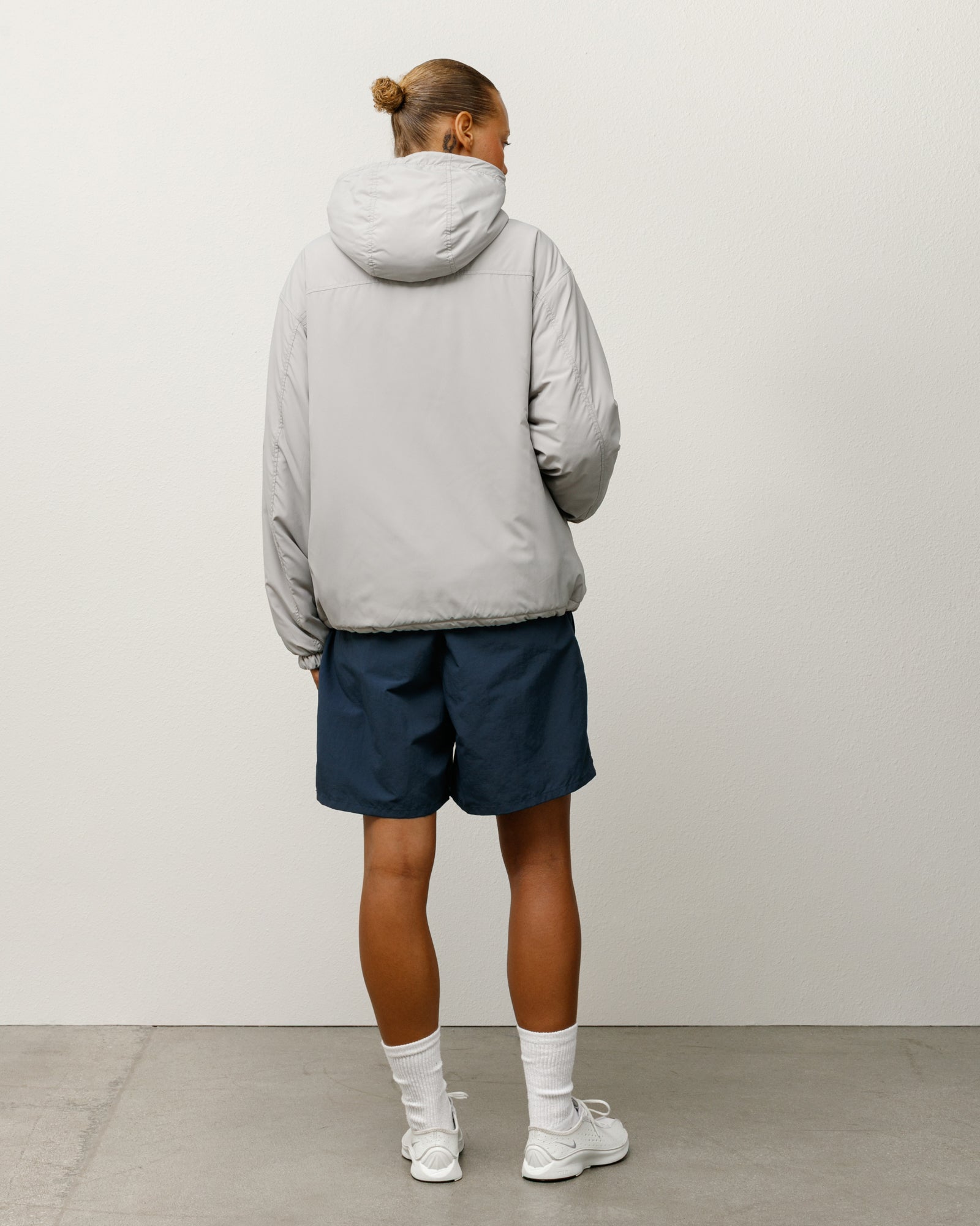 Insulated Hooded Jacket Mens Long Sleeve In Grey