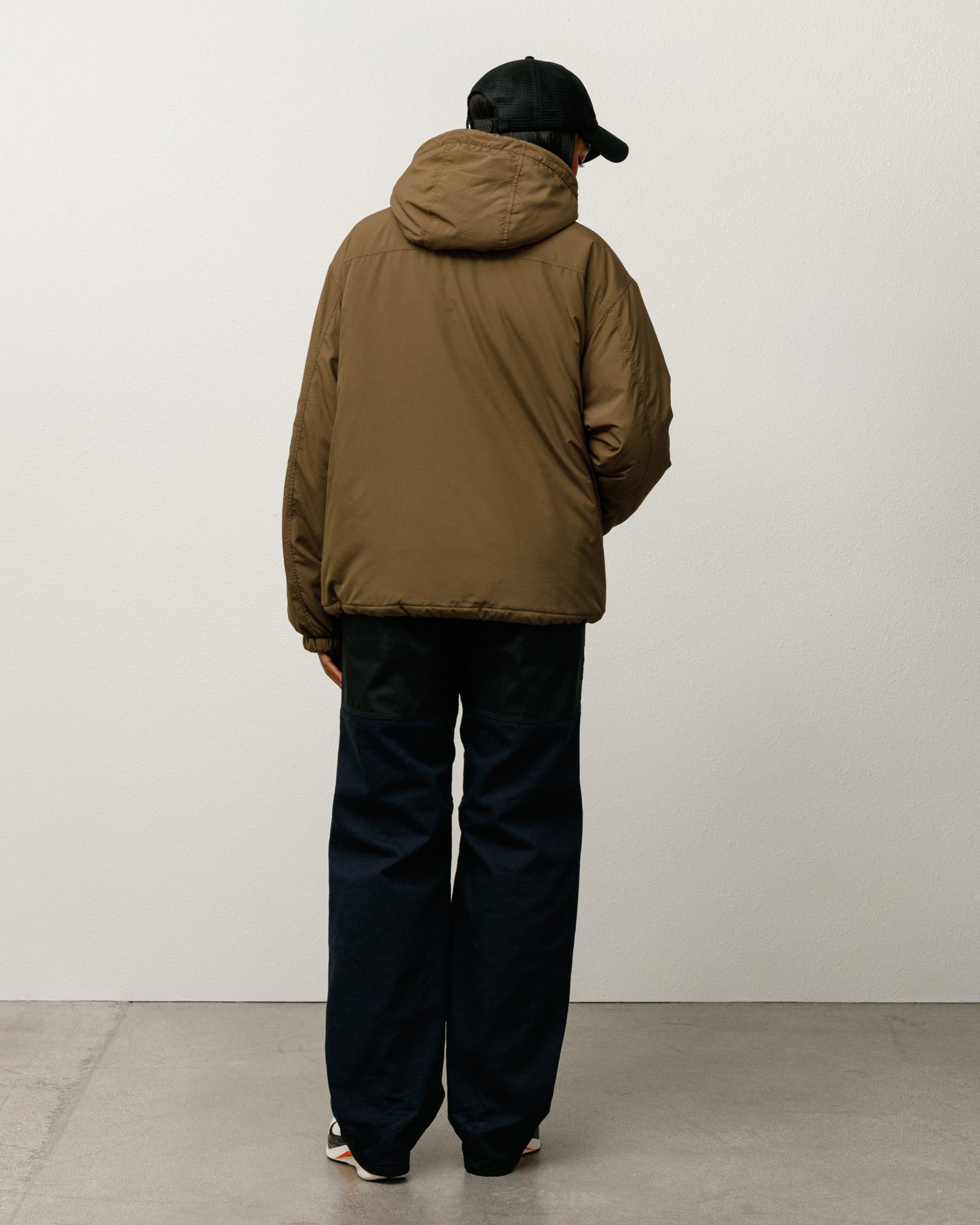 Insulated Hooded Jacket Mens Long Sleeve In Olive