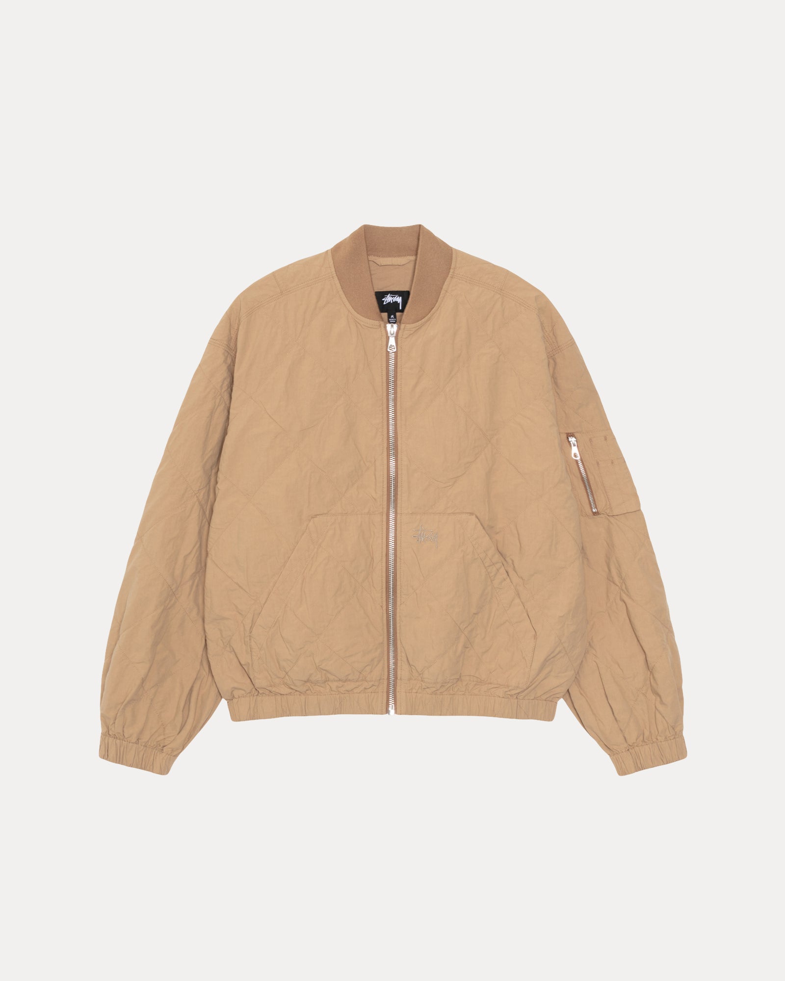 Lightweight Cotton Bomber Mens Long Sleeve In Khaki