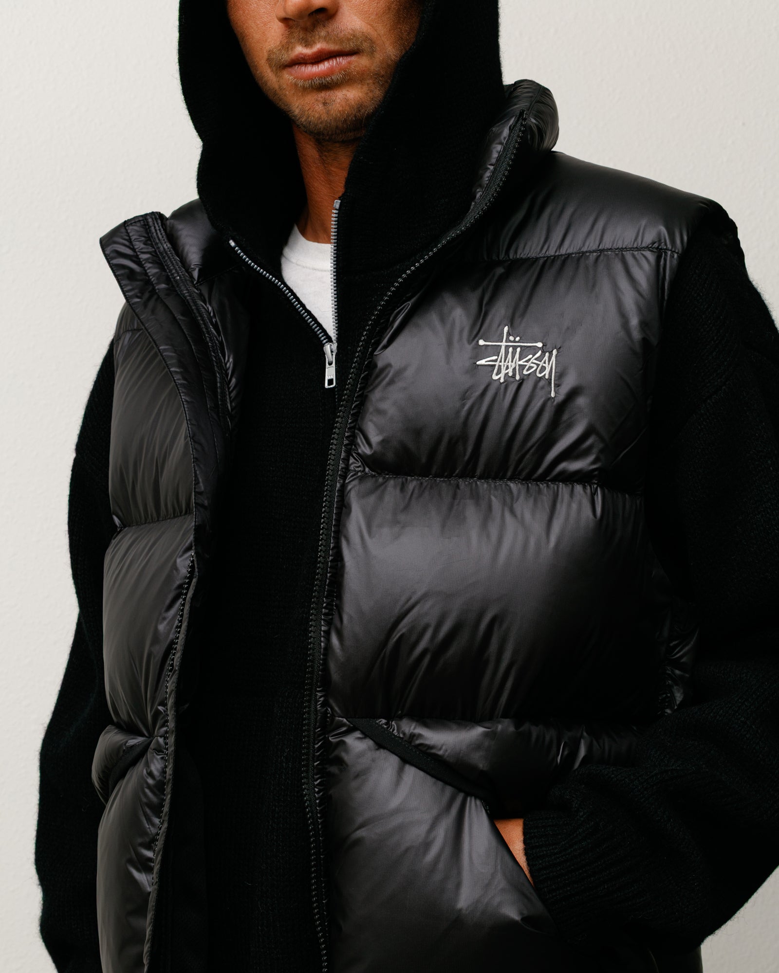 Micro Ripstop Down Vest – Black | Outerwear | Stüssy Canada