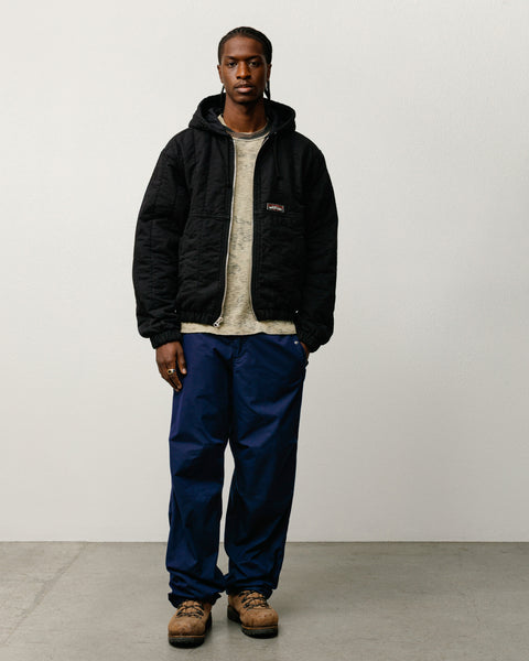 Quilted Canvas Work Jacket Mens Long Sleeve In Black