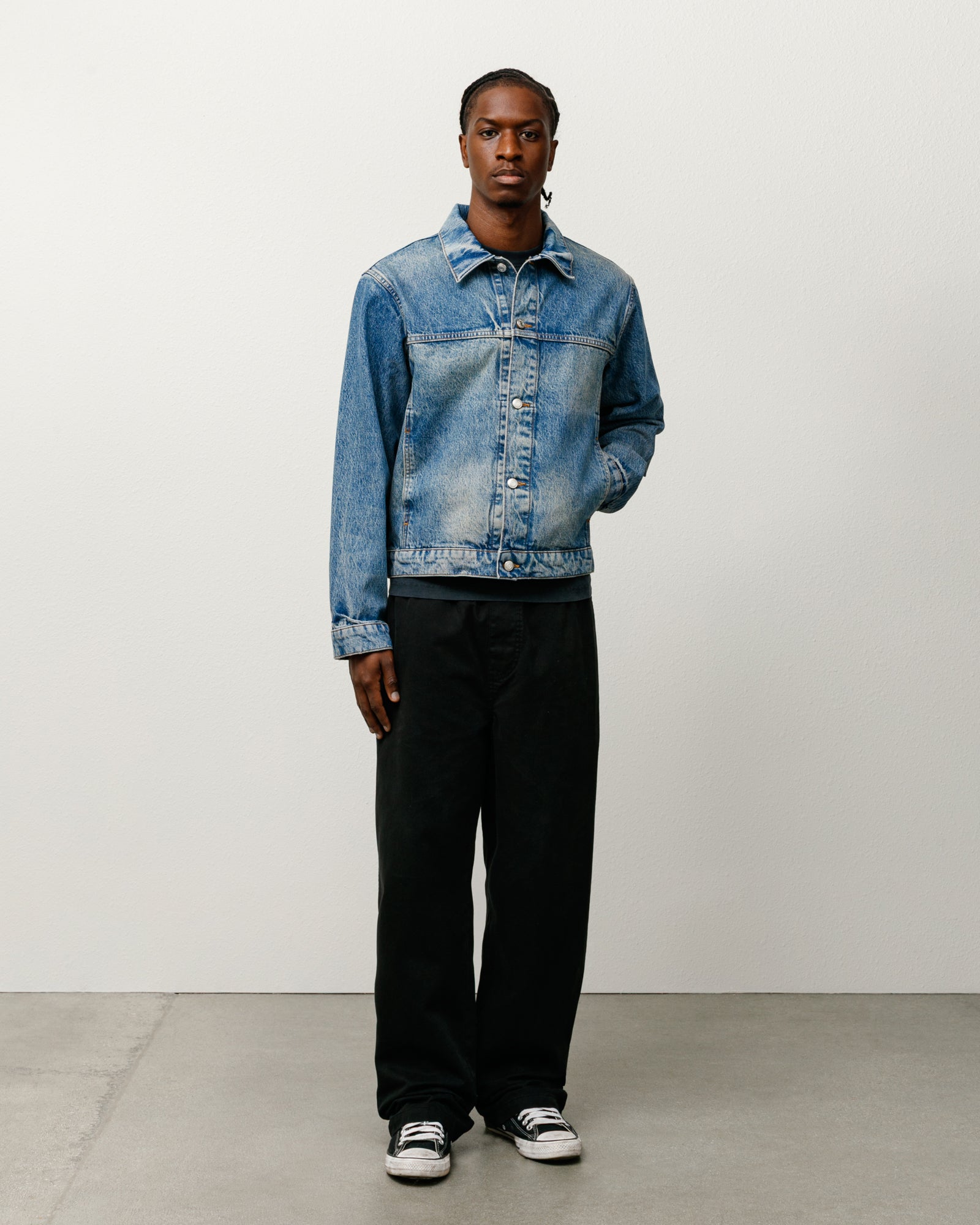 Trucker Denim La Mens Long Sleeve In Indigo La