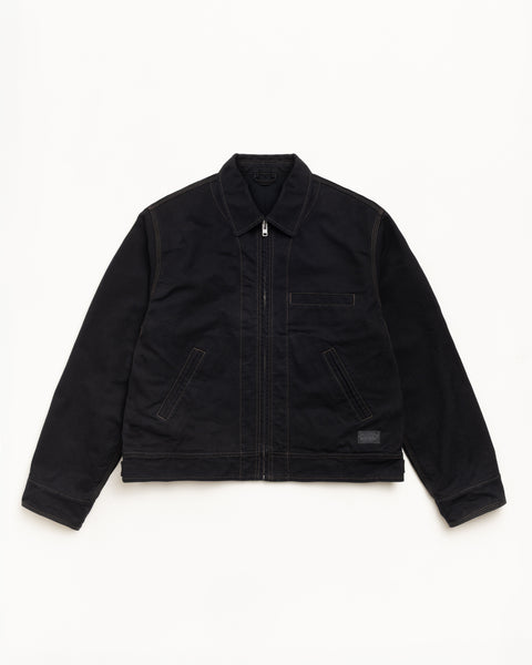 Work Jacket Collared Mens Long Sleeve In Black