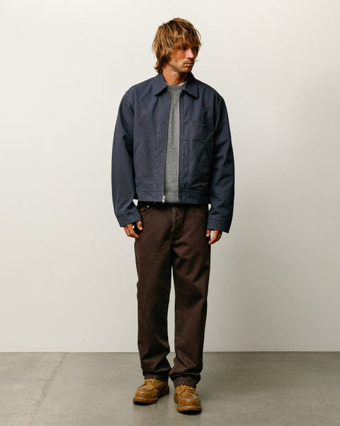 Work Jacket Collared Mens Long Sleeve In Blue