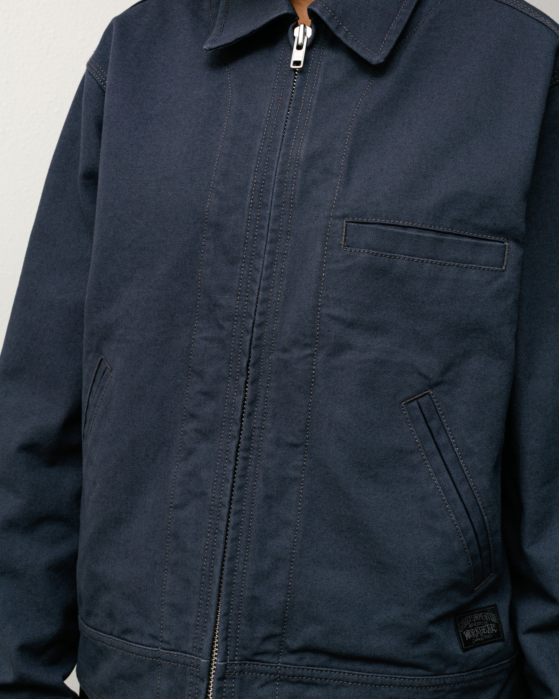 Work Jacket Collared Mens Long Sleeve In Blue