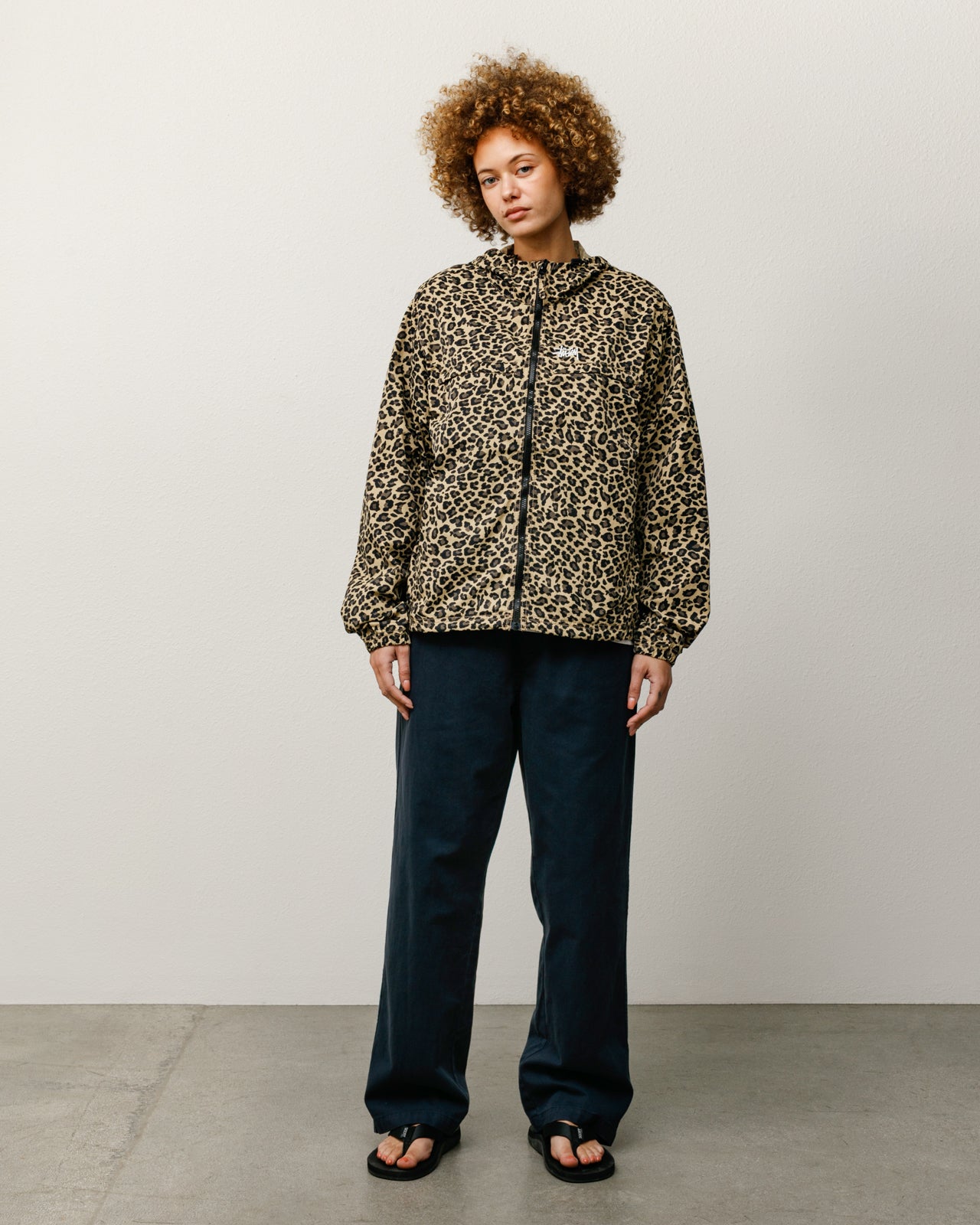 Lightweight Hooded Jacket Mens Long Sleeve In Cheetah