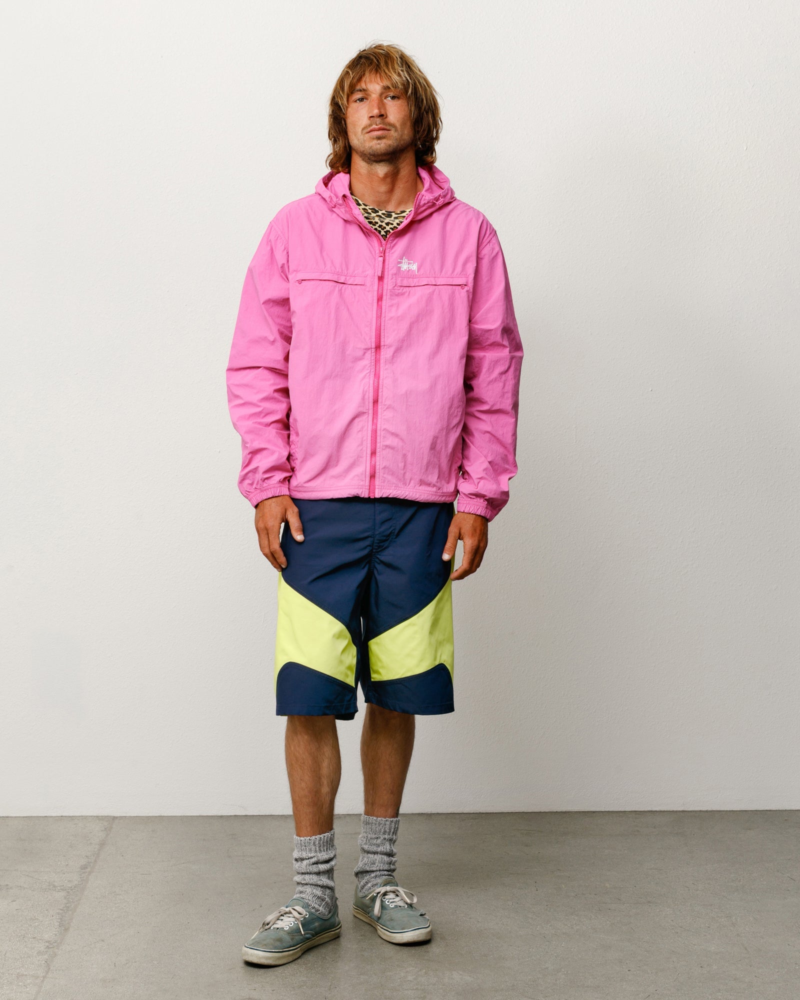 Lightweight Mock Jacket Unisex Long Sleeve In Pink