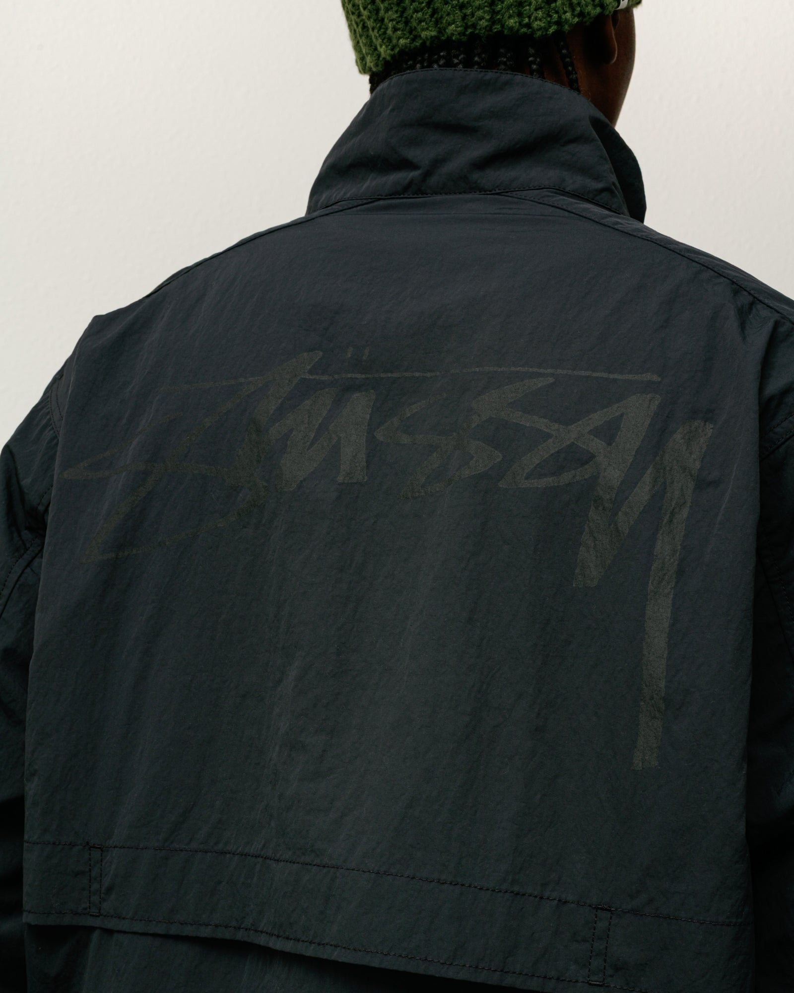 Lightweight Mock Jacket Mens Long Sleeve In Black