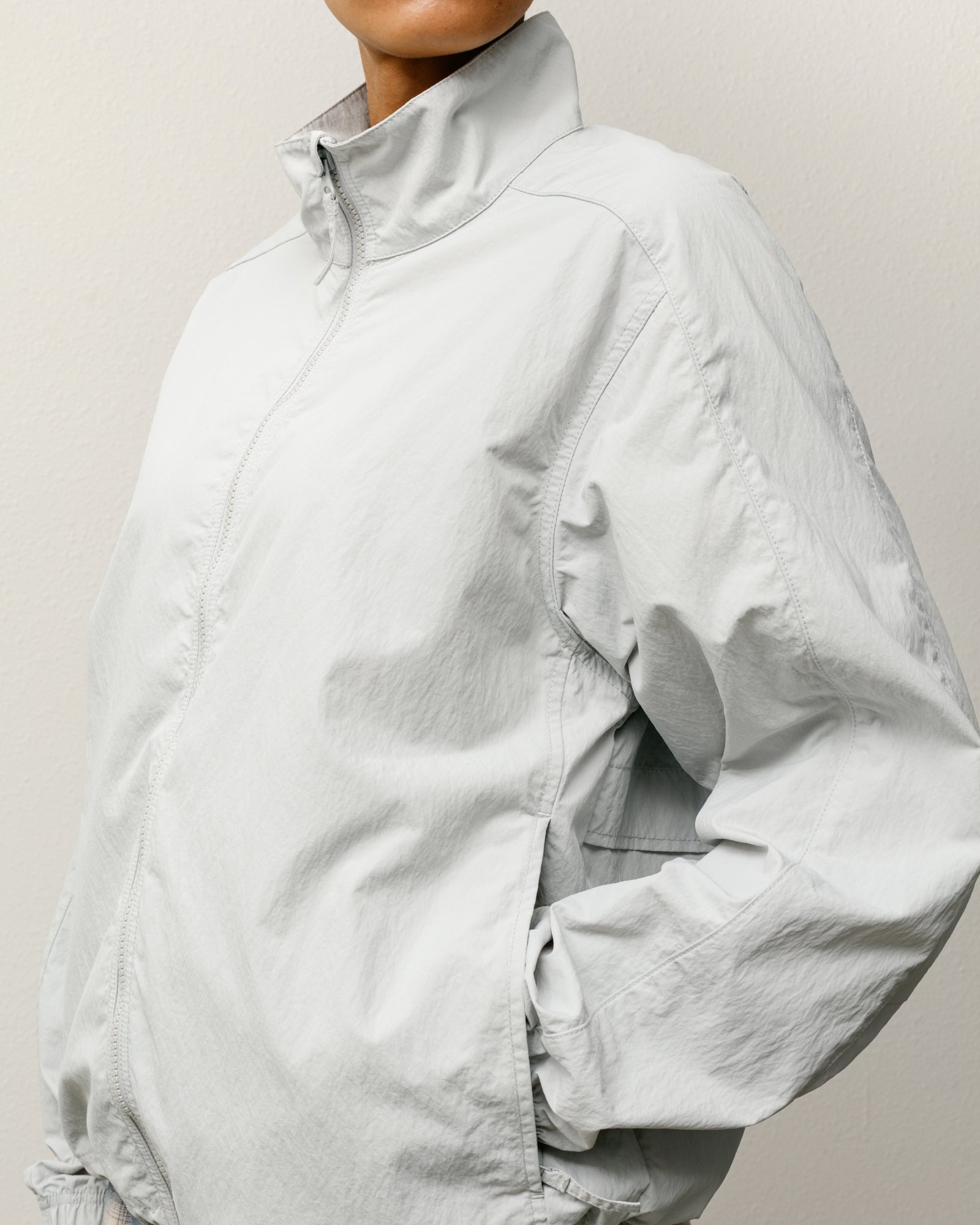 Lightweight Mock Jacket Mens Long Sleeve In Grey