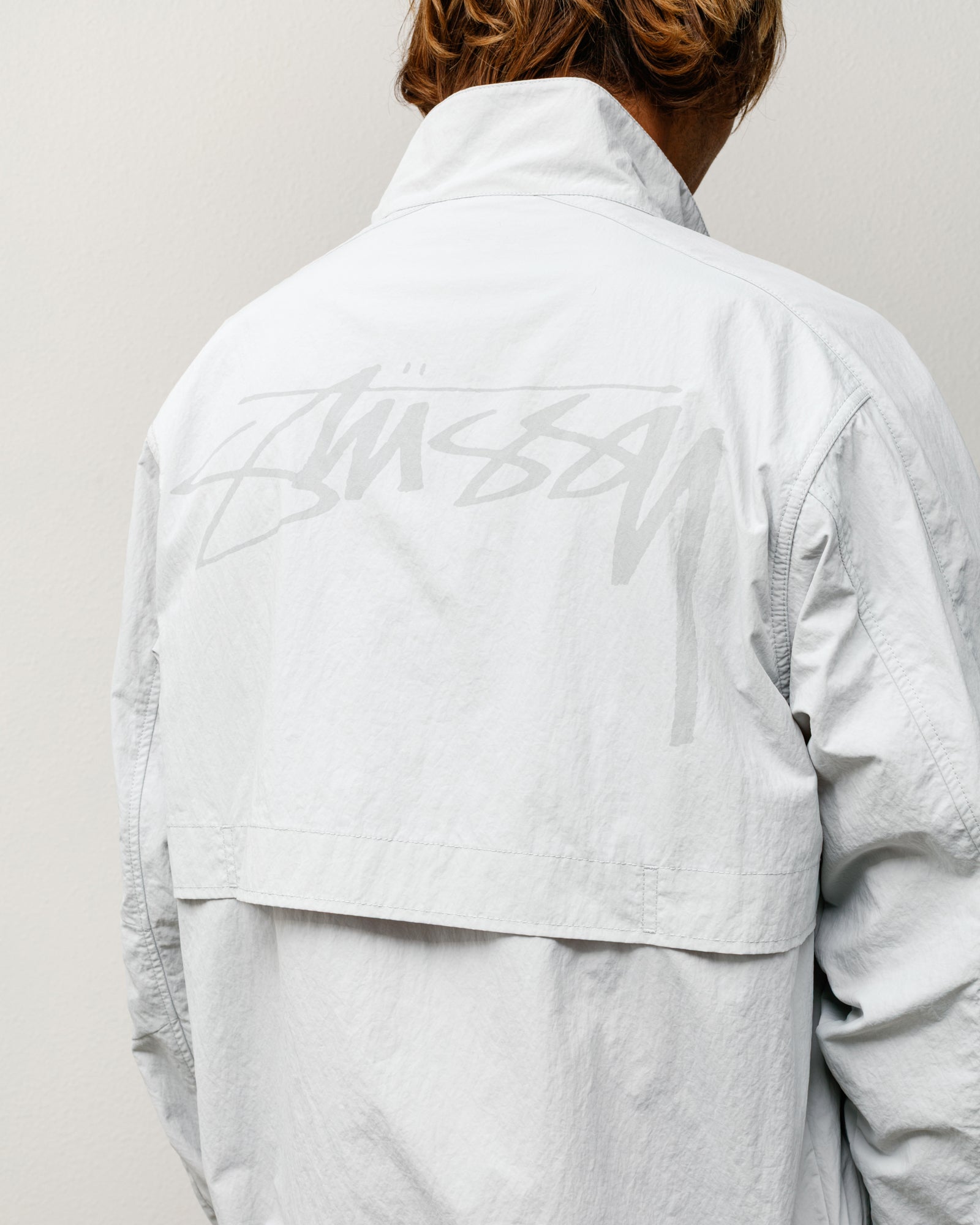 Lightweight Mock Jacket Mens Long Sleeve In Grey