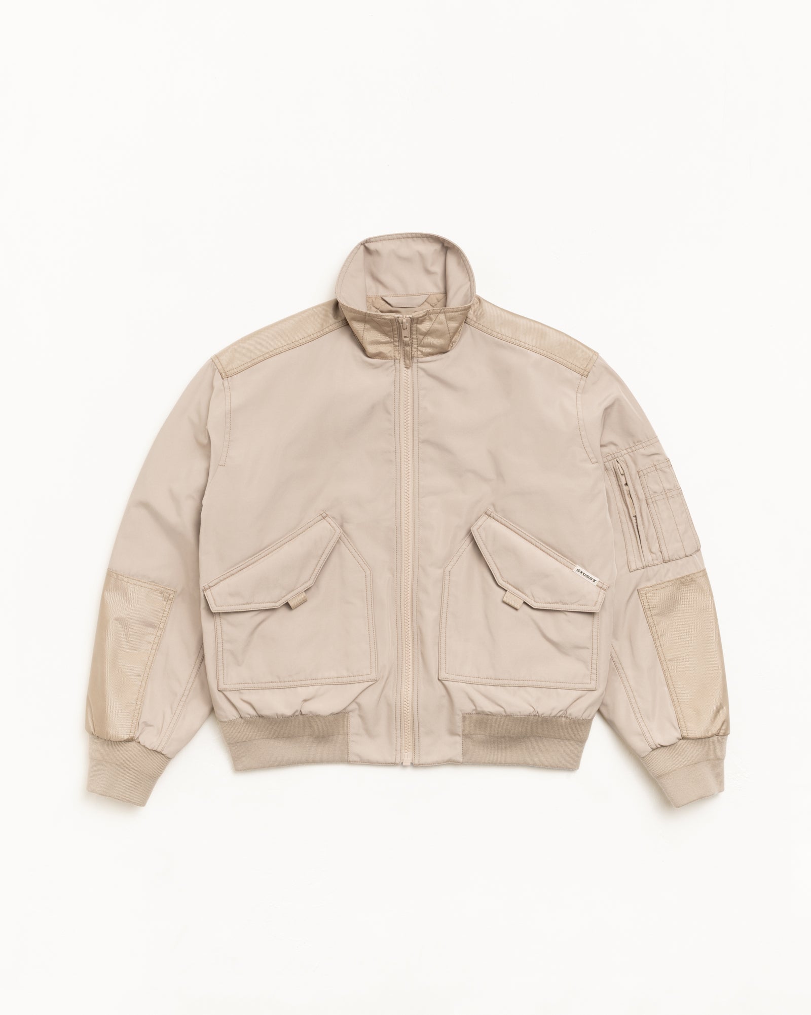 Mock Neck Flight Bomber – Khaki | Outerwear | Stüssy Canada