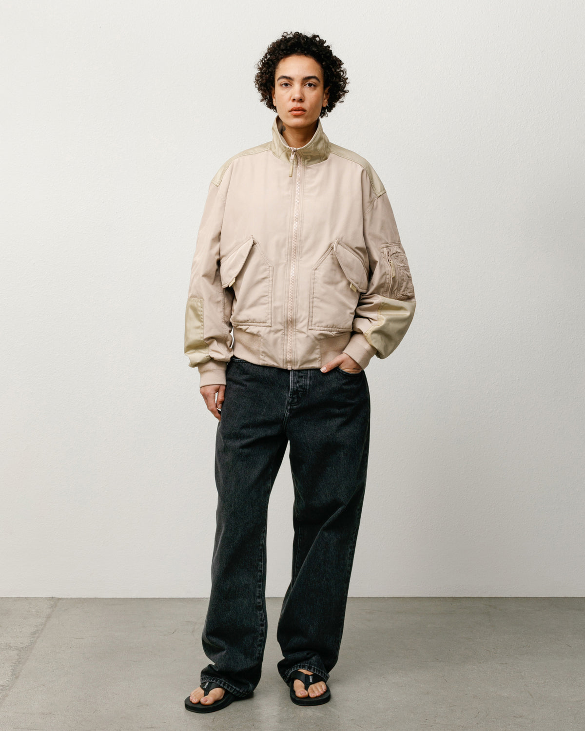 Mock Neck Flight Bomber – Khaki | Outerwear | Stüssy Canada