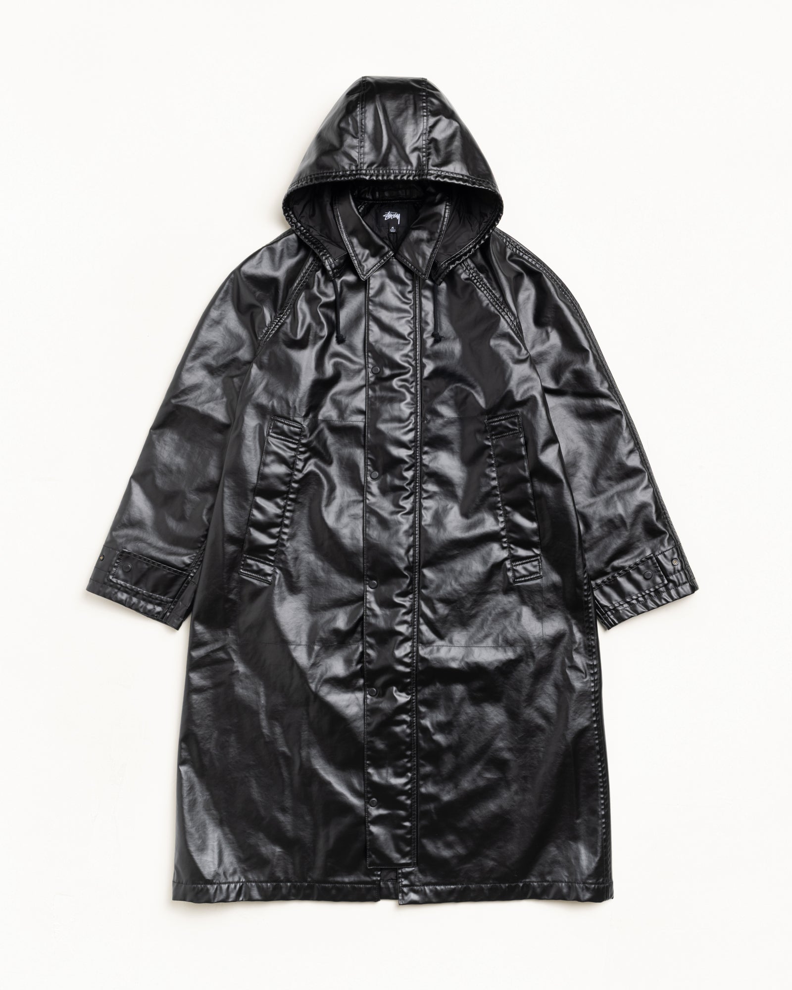 Coated Field Coat Mens Long Sleeve In Black